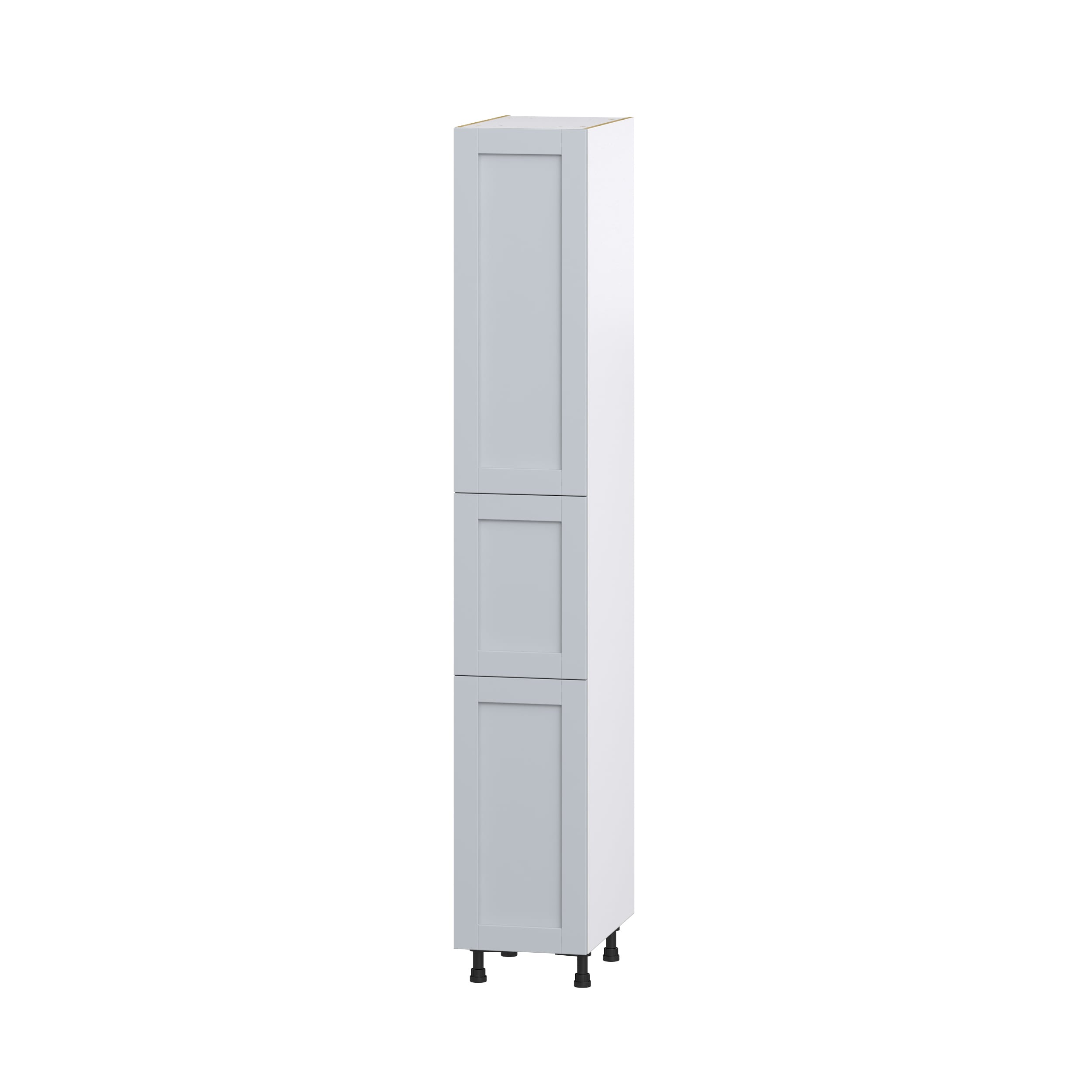 Hugo&Borg DST152494.5(L/R)-CH Charlesberg 15-in W x 94.5-in H x 24-in D Light Gray Pantry Fully assembled Cabinet (Recessed Panel Shaker)