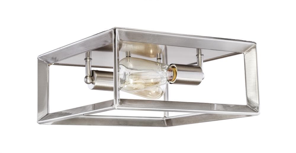 Decor Therapy CH1979 Lane 2-Light 12-in Brushed Nickel Flush Mount Light