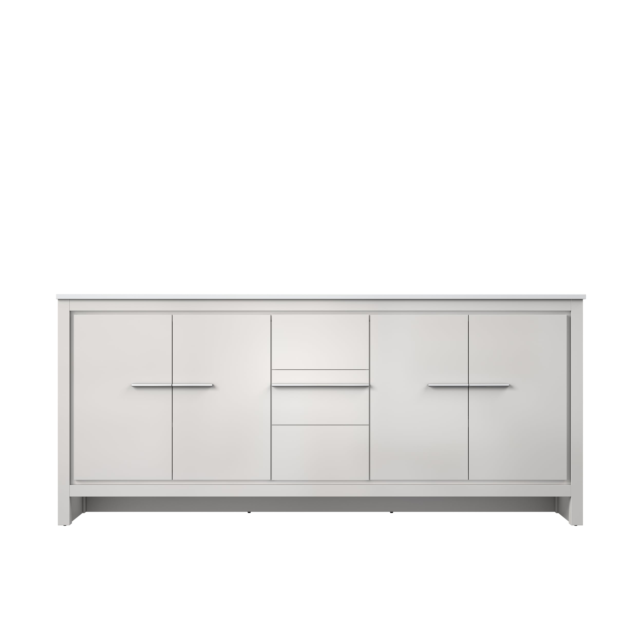Lexora LVSCSH80DW300 Scotshire 80-in White Undermount Double Sink Bathroom Vanity with White Cultured Marble Top