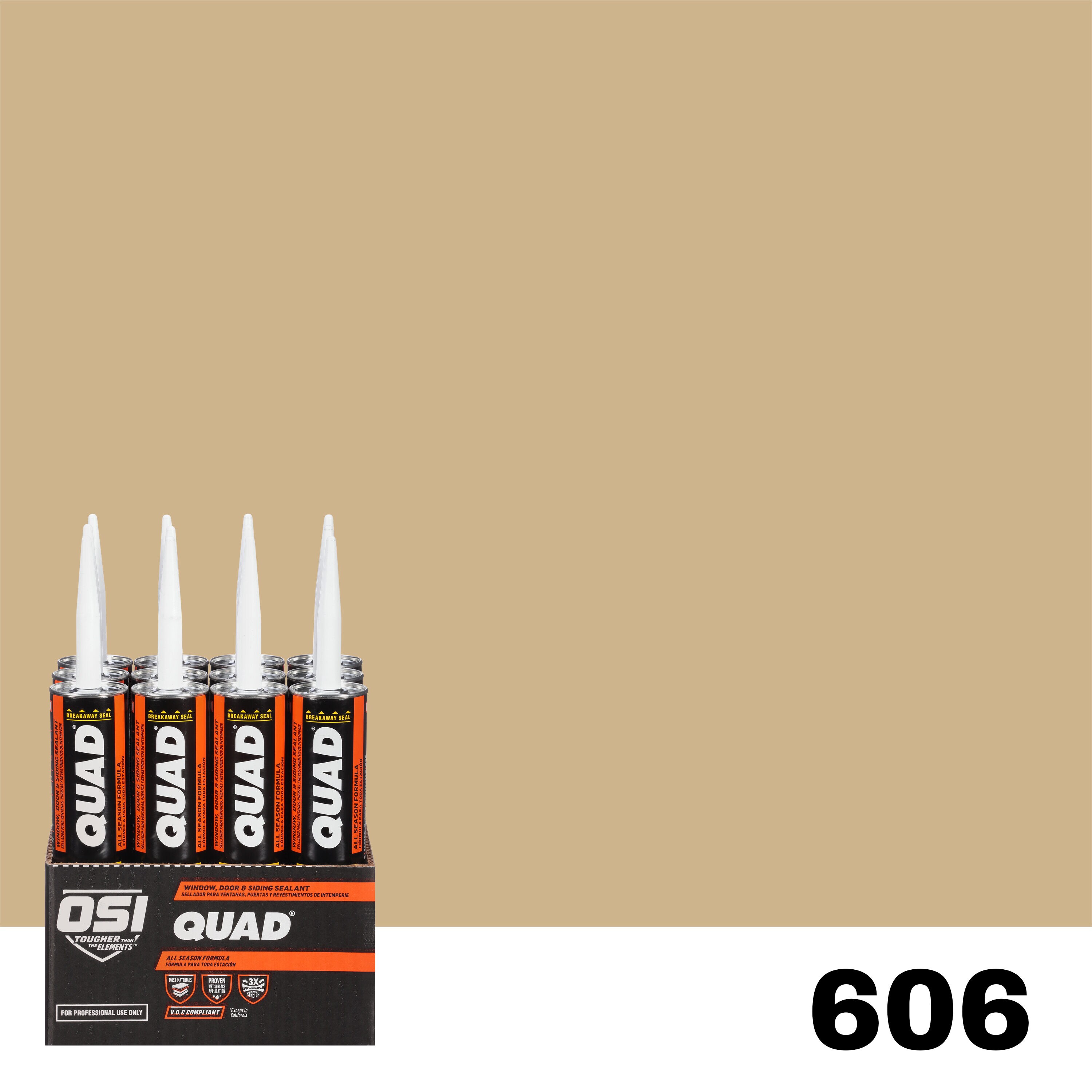 OSI 1637157 Quad 12 -Pack 10-oz Window door Yellow 606 Paintable Solvent Caulk