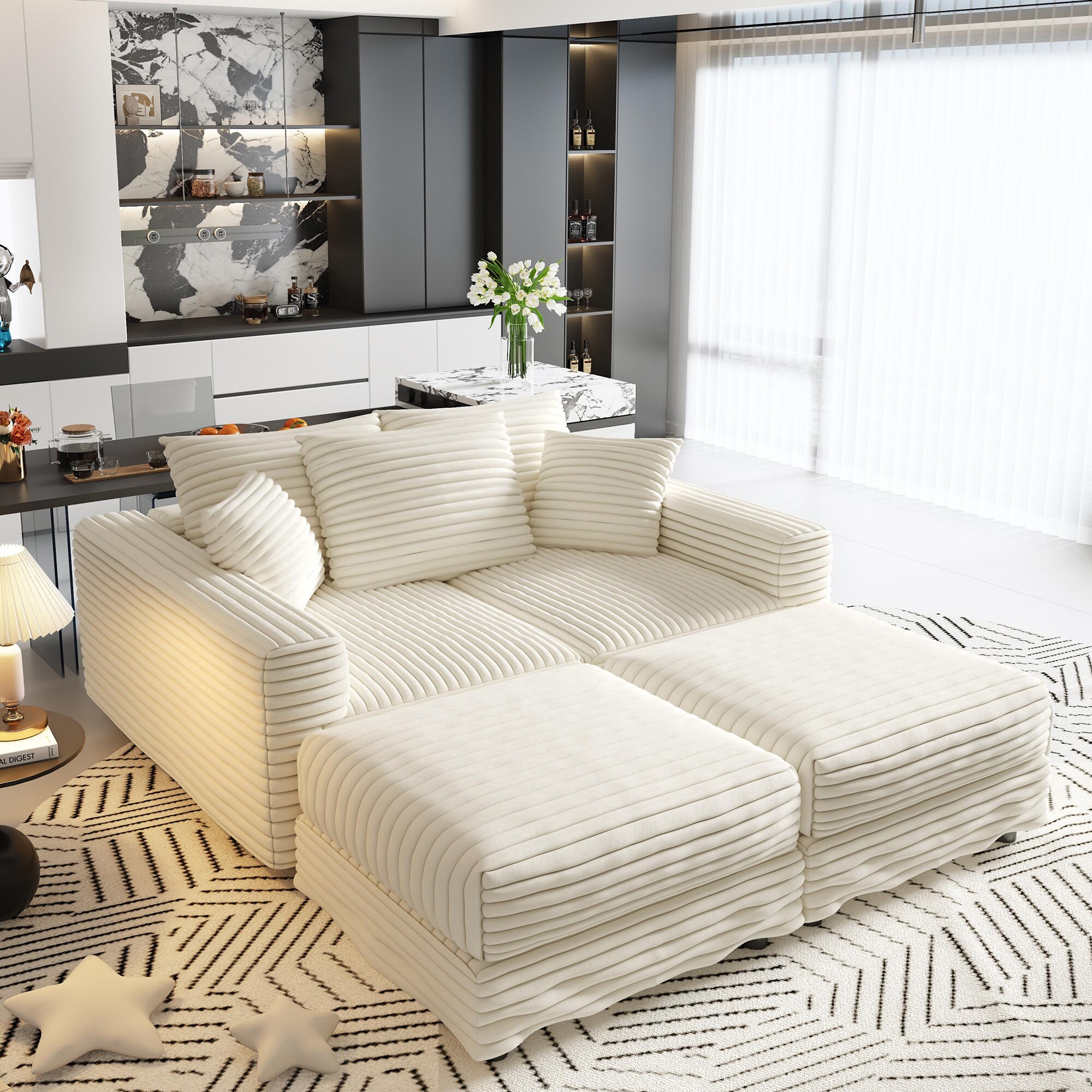 SINOFURN SYA020263WT Sofas-Loveseats - View #2