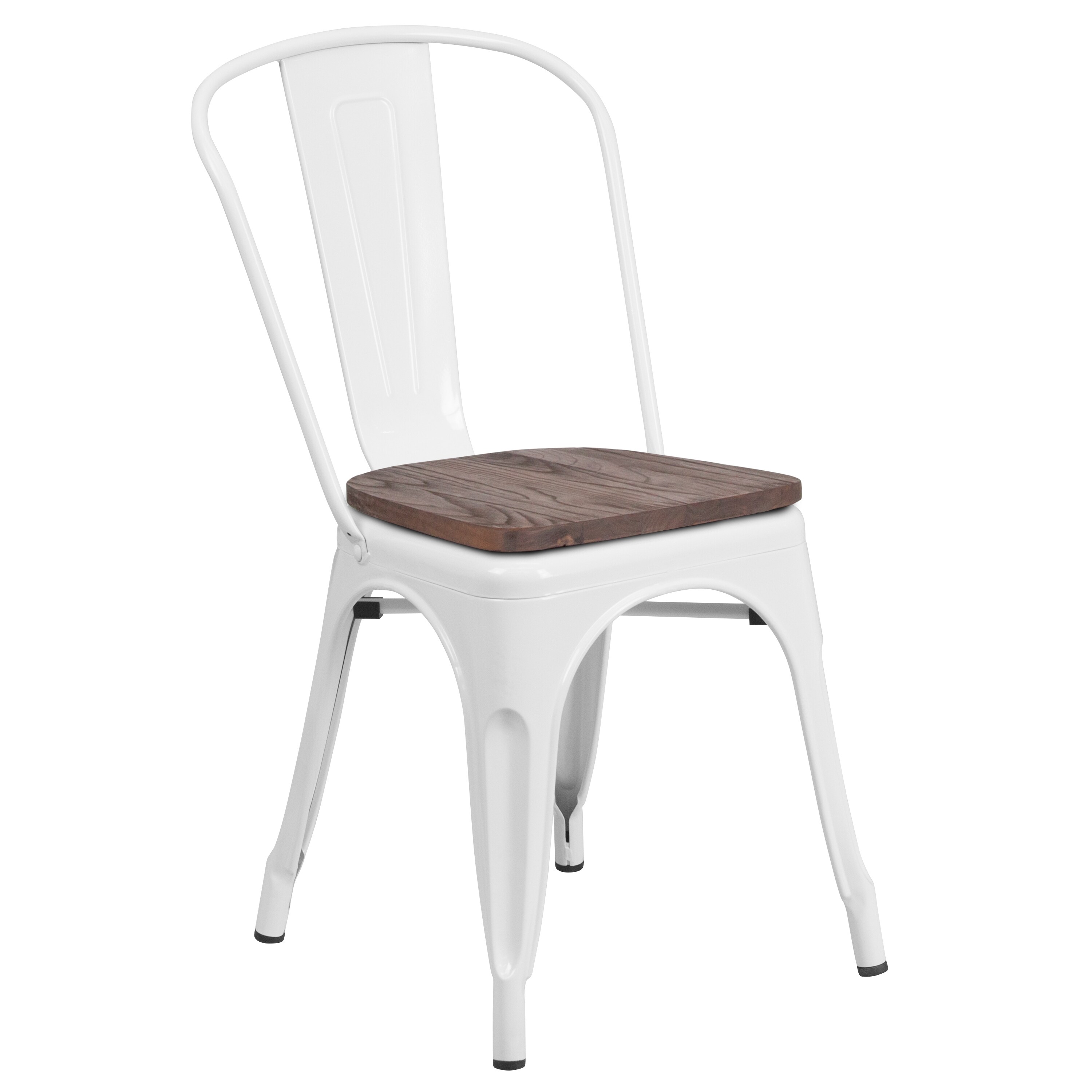 Galvanized chairs discount with wood seat