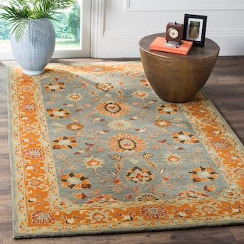Safavieh Heritage Bidar 4 x 6 Charcoal/Blue Indoor Floral/Botanical Oriental Handcrafted Area Rug Safavieh Heritage Bidar 4 x 6 Charcoal/Blue Indoor Floral/Botanical Oriental Handcrafted Area Rug