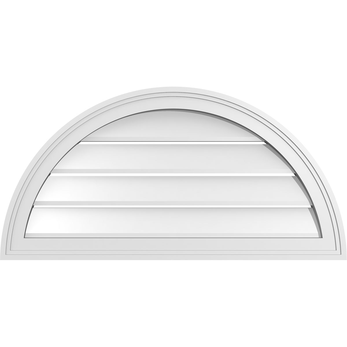 Ekena Millwork GVPHR32X1602SF 32-Inches x 16-Inches Off-white Half round PVC Gable Louver Vent