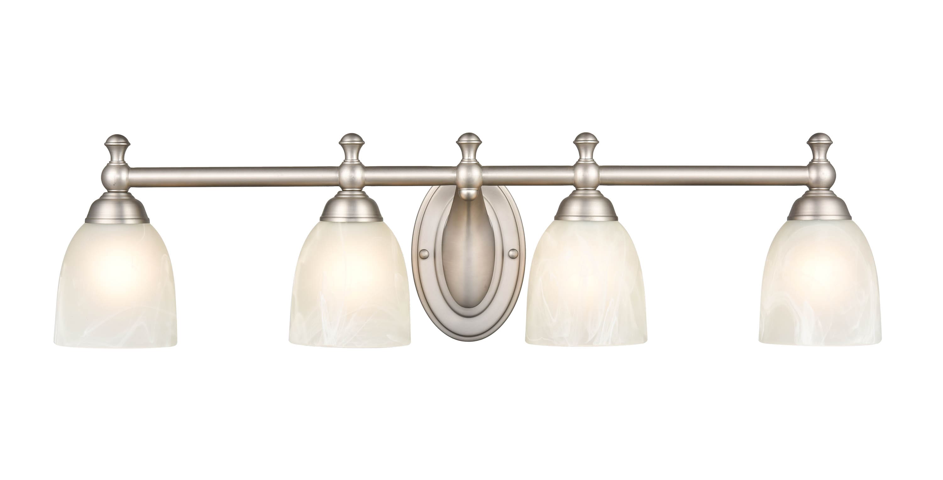 Millennium Lighting Vanity Light 30-in 4-Light Satin Nickel Traditional ...