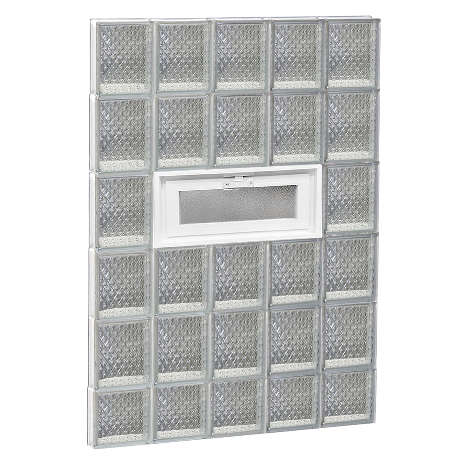 REDI2SET V3046DP Diamond Glass 28-3/4-in x 44-1/2-in Frameless Replacement Vented Glass Block Window