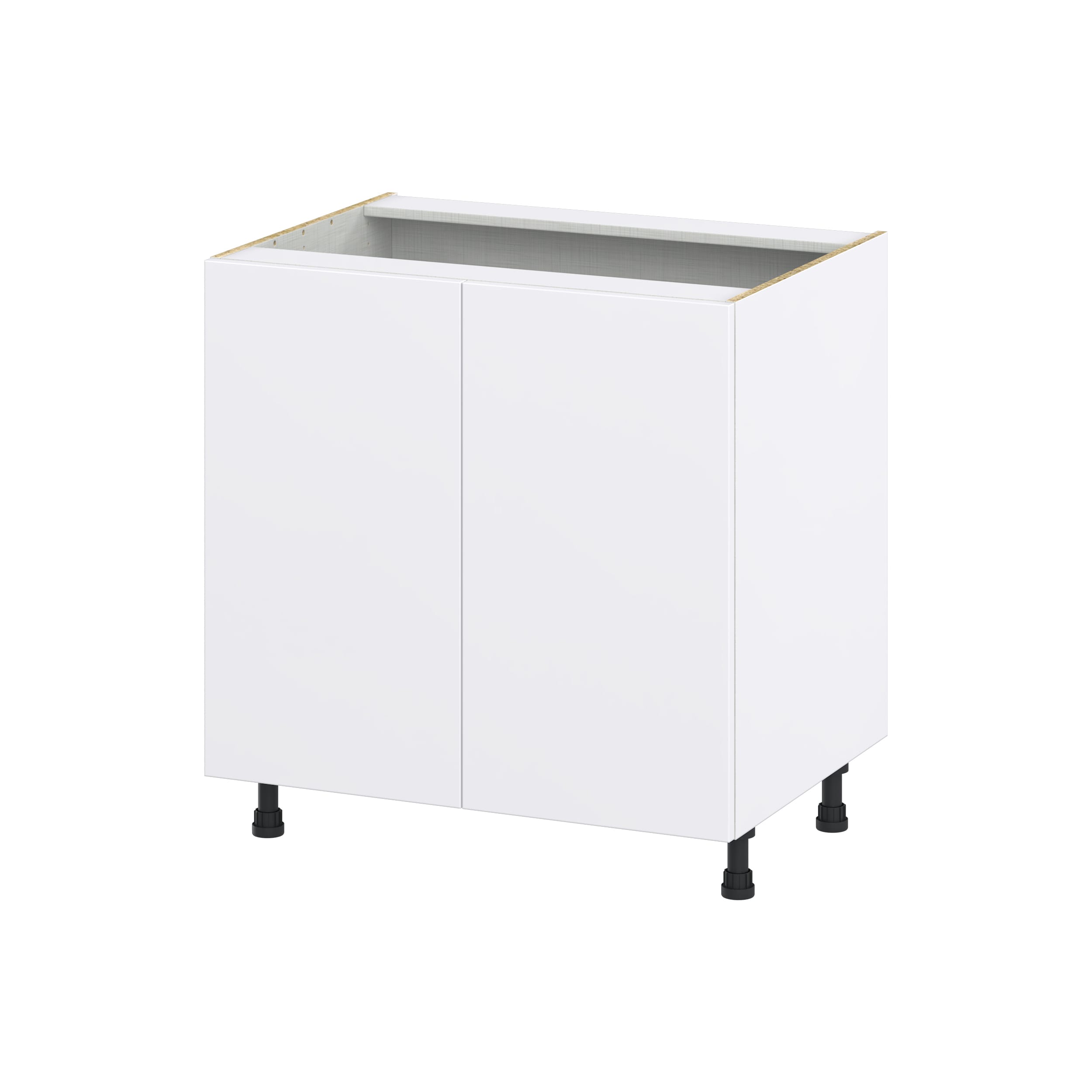 Hugo&Borg Lasalle 33-in W x 34.5-in H x 24-in D Bright White Slab 3-Drawer Base Fully Assembled Cabinet (Flat Panel Style)