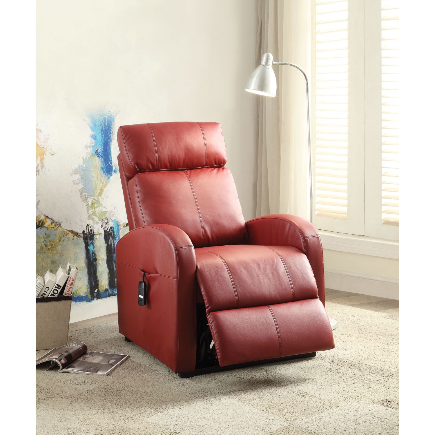 JASMODER 59406 37.00-Inches Modern Red Sofa