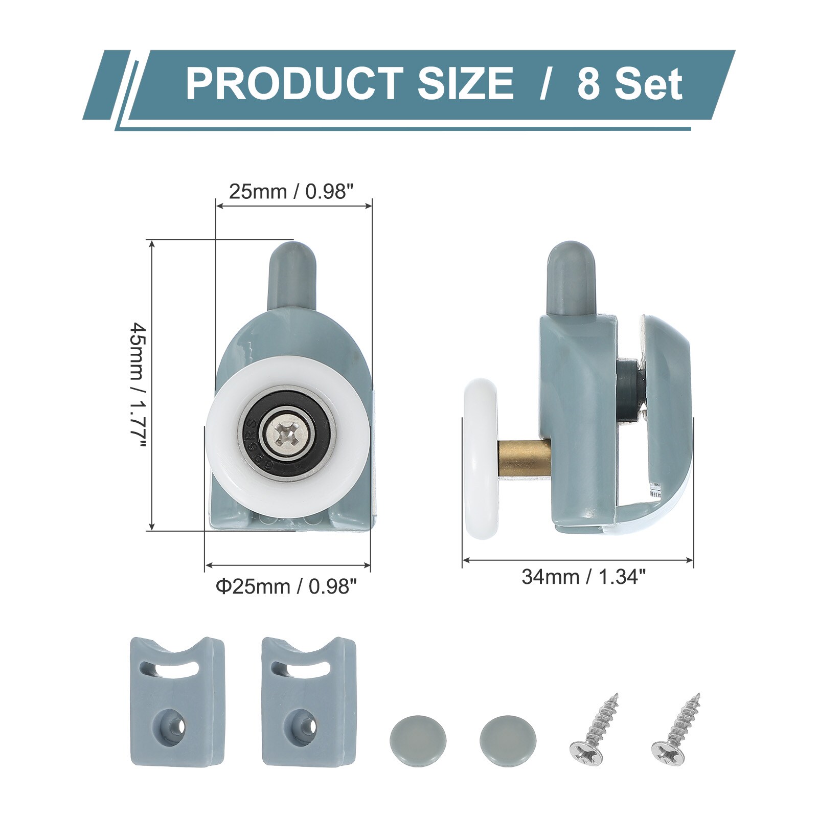 Unique Bargains S25093000UX9298 Tub-Shower-Door-Rollers - View #2