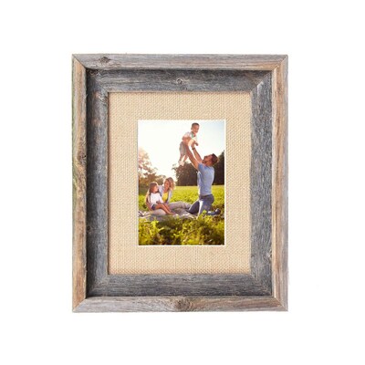 Homeroots Burlap Picture Frame In The, Rustic Wooden Frames Nz