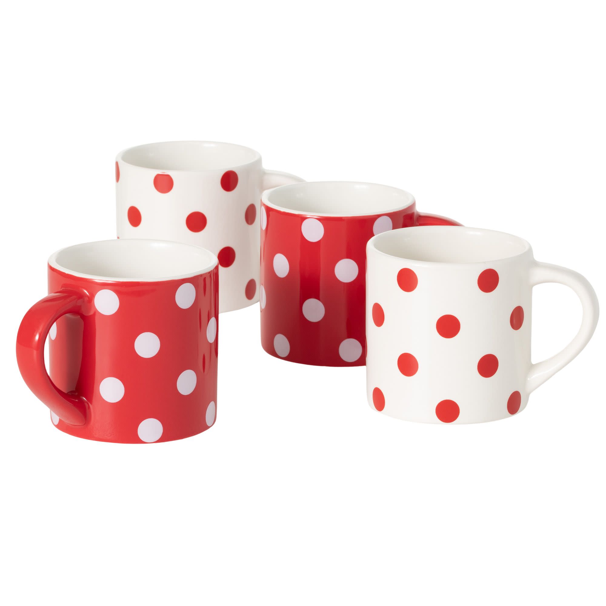 Sullivans PN3744 Holly Jolly 12-fl oz Ceramic Red Mug Set of: 4