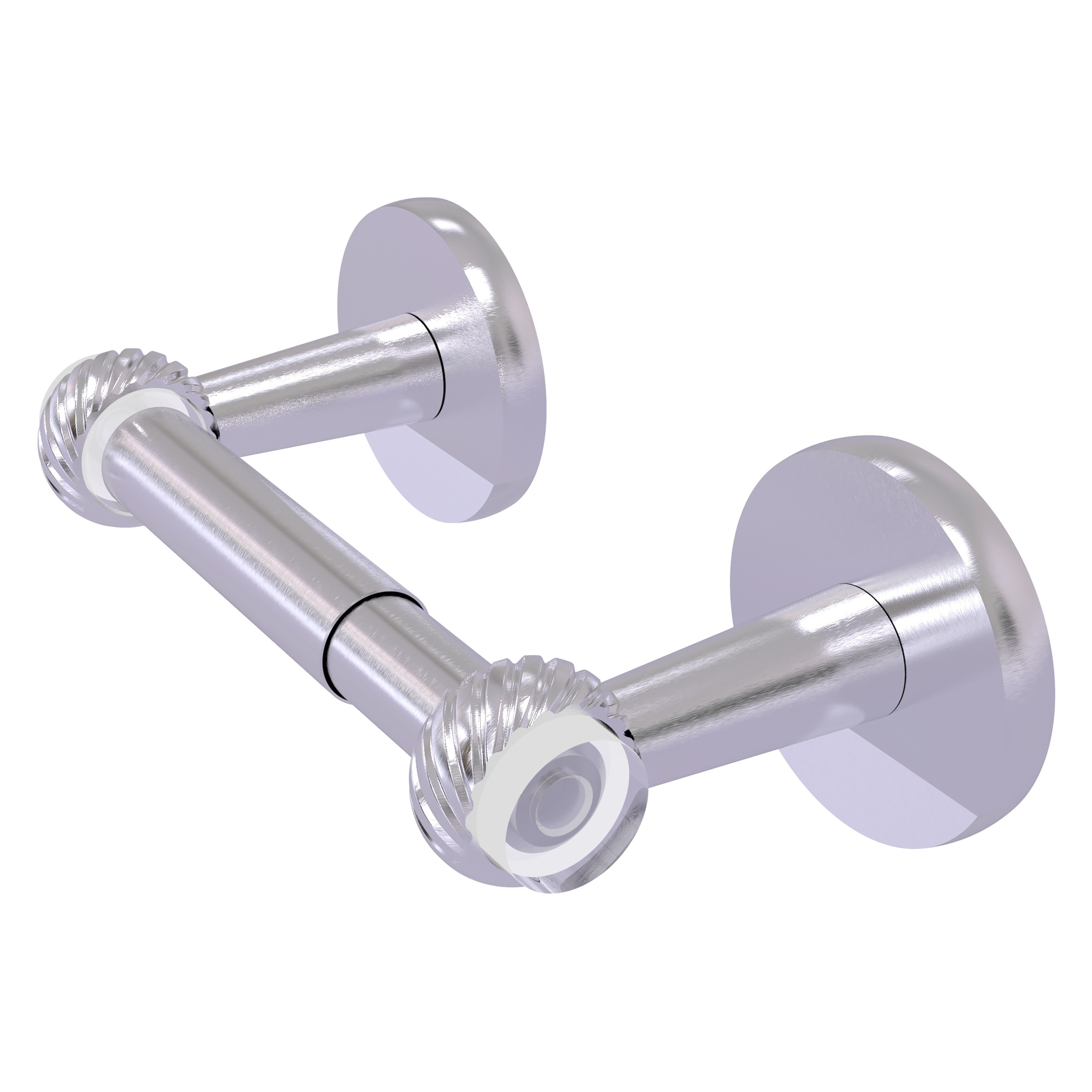 Allied Brass CV-24T-SCH Clearview Satin Chrome Wall mount Double post Toilet Paper Holder 1 -Rolls with Storage
