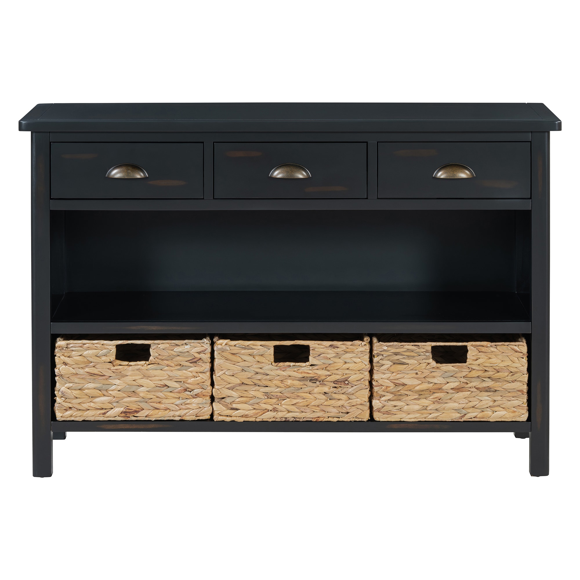 SINOFURN SYA330207BK Rustic Espresso Console table