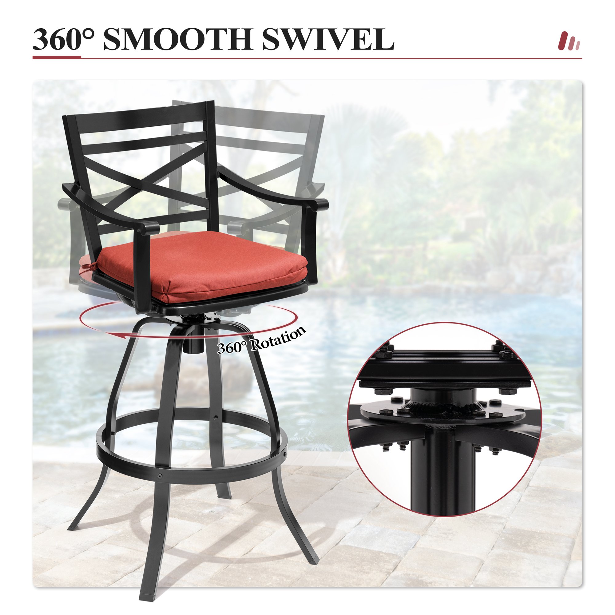 Crestlive Products CL-ST012RED-2 Patio-Chairs - View #8