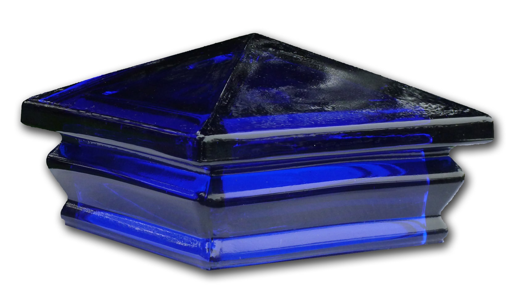 Woodway 8703207C 6-in x 6-in Blue Glass Deck Post Cap