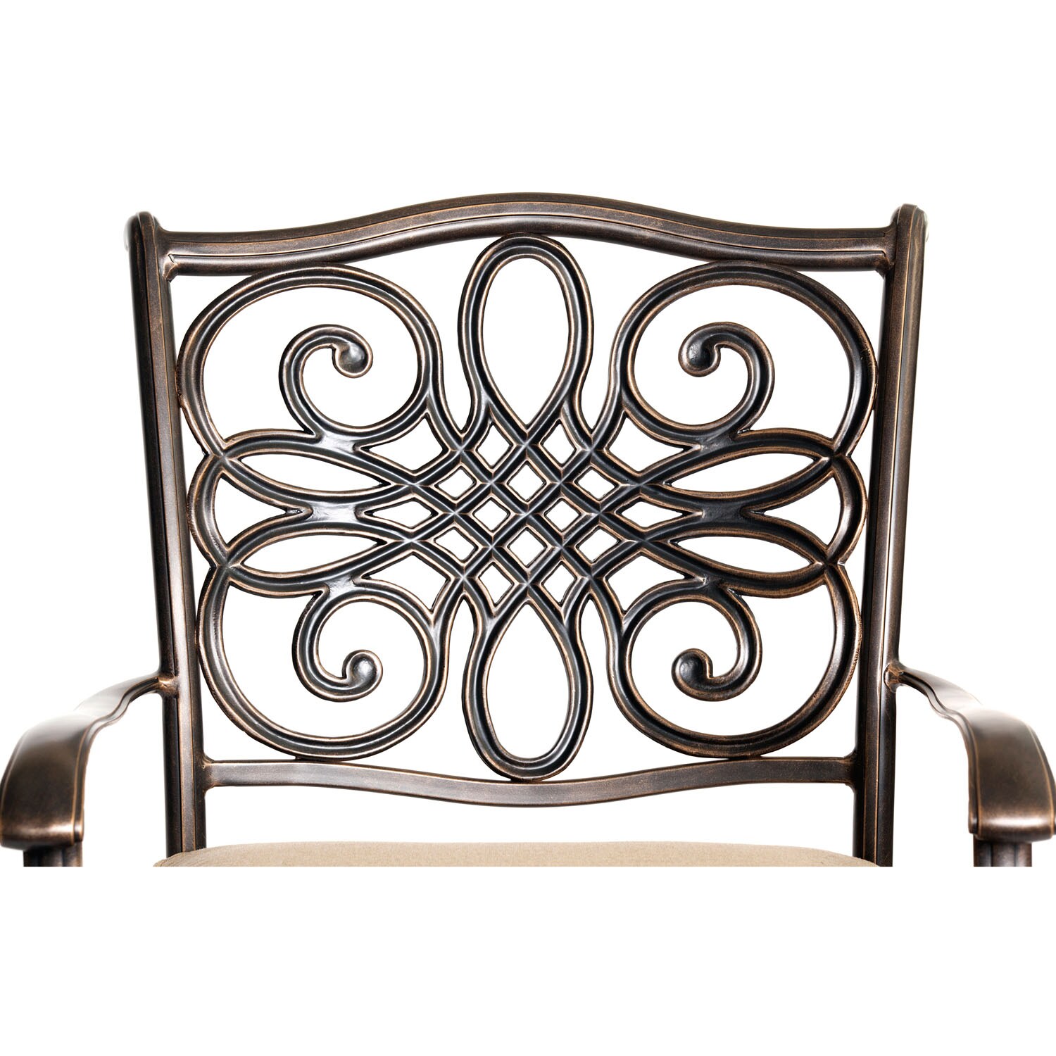 Hanover Traditions 9-Piece Bronze Aluminum Patio Dining Set with Beige Cushions
