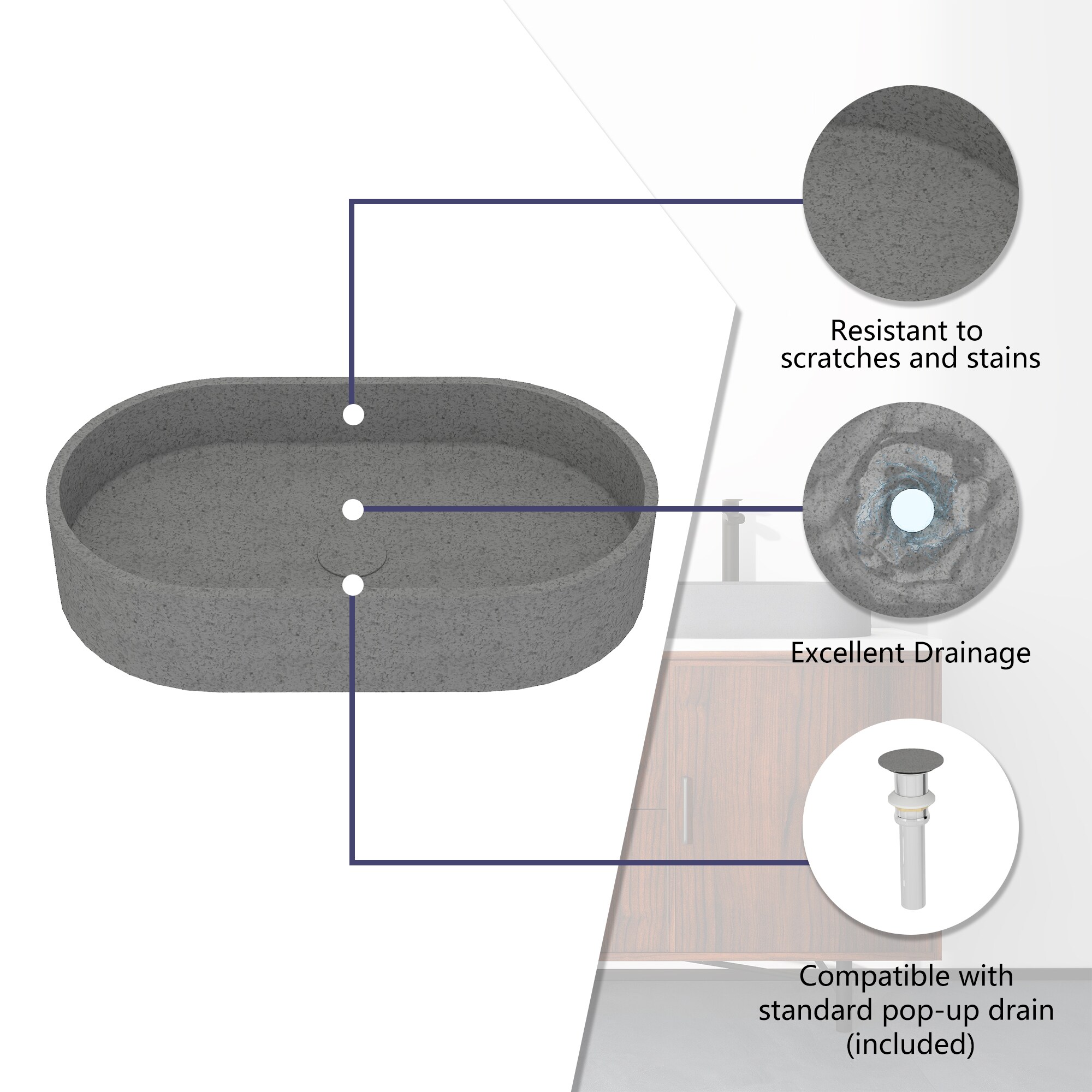 CASAINC YS-FH-SINK-021-WE Bath-Sink - View #7
