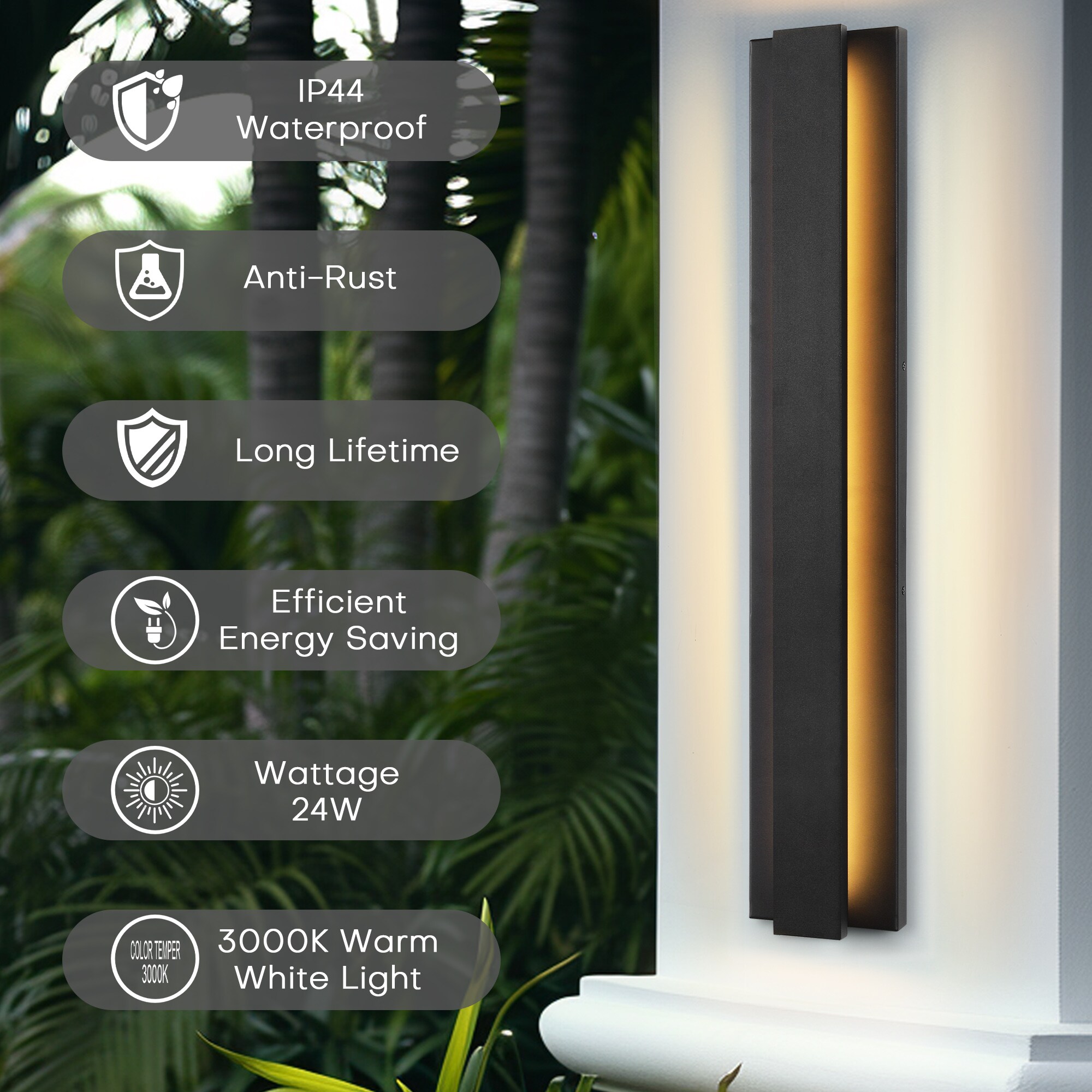 LamQee 06FTL0277BBK Outdoor-Wall-Lighting - View #5