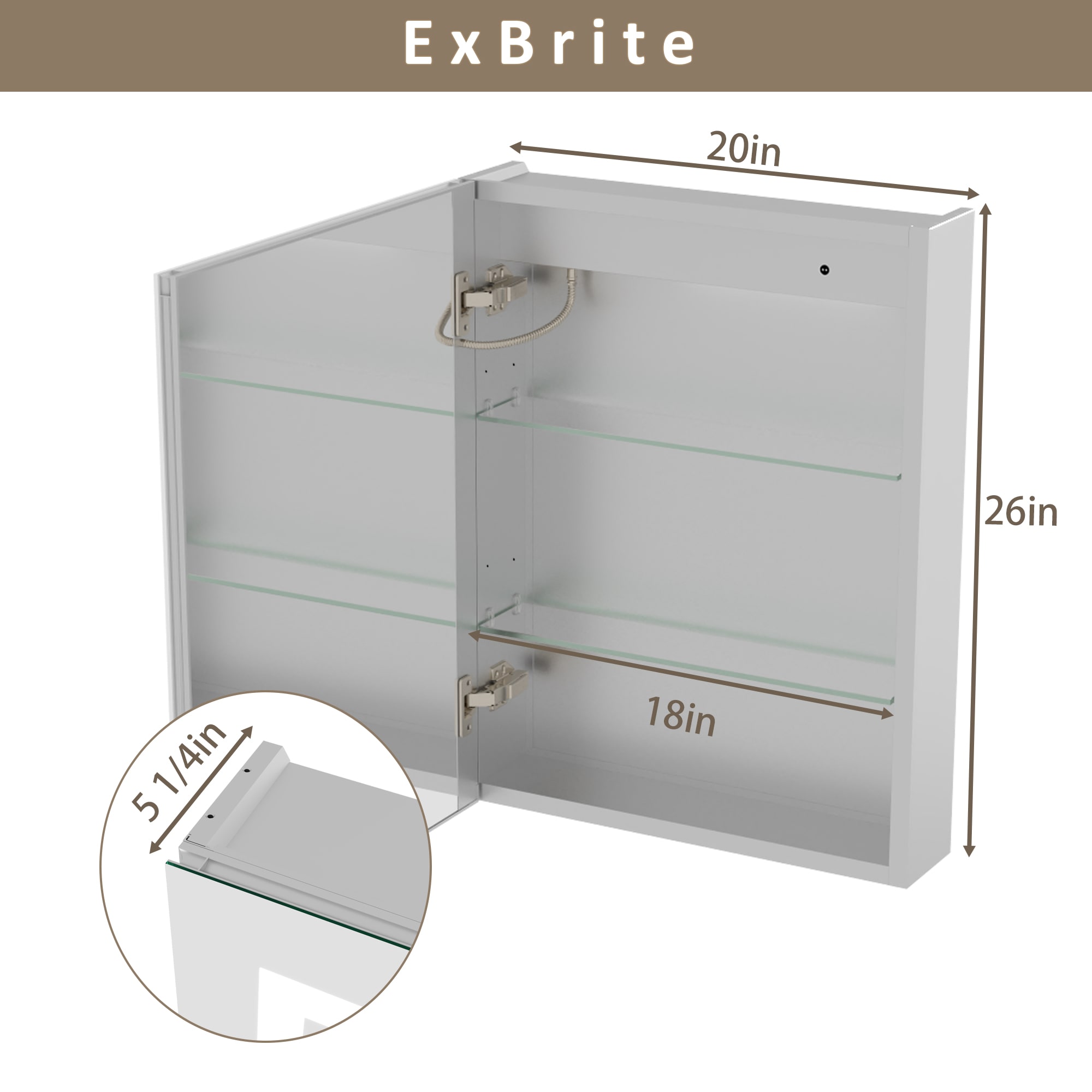 ExBrite EBMC2026V3LX Bathroom-Medicine-Cabinets - View #2