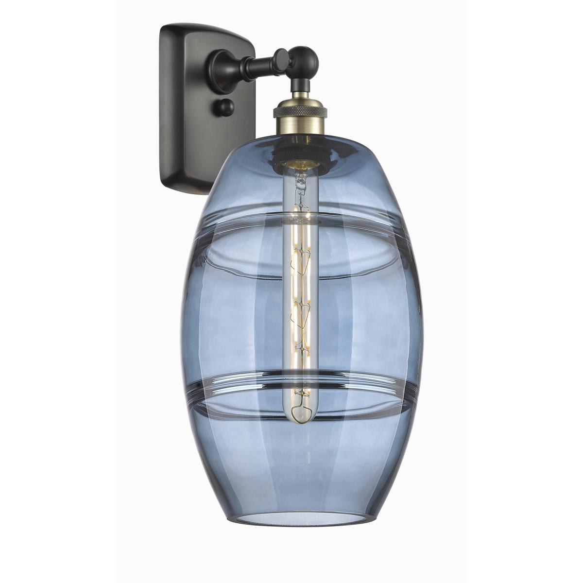 Innovations Lighting -  516-1W-BAB-G557-8BL Ballston Vaz Wall Sconce Black Antique Brass