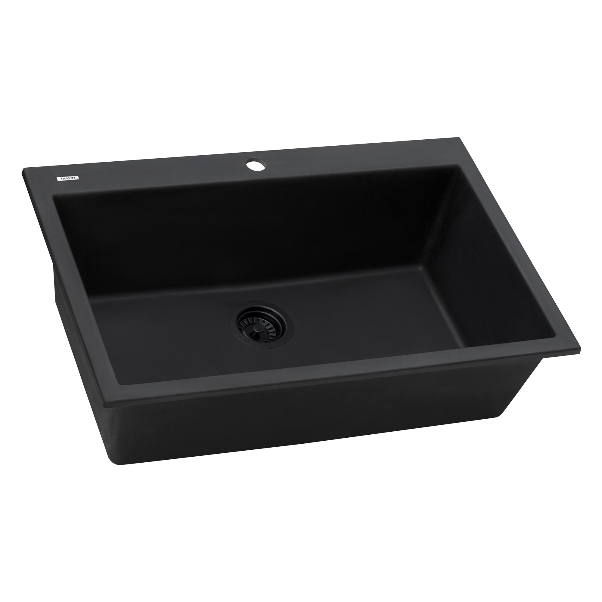 Midnight Black Granite Composite Single Bowl Kitchen Sink