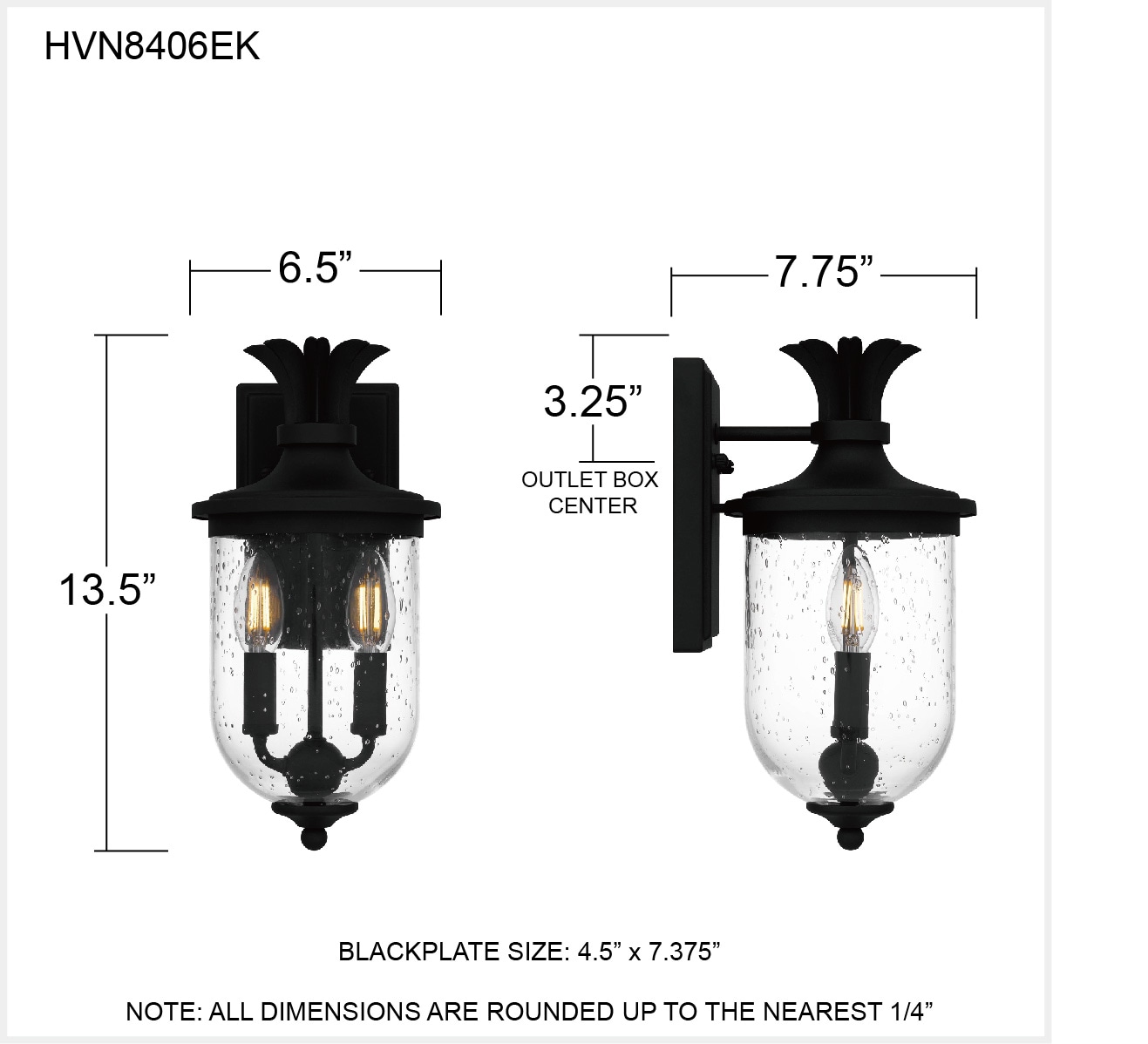 Quoizel Havana 2-Light 13.5-in H Black Led, Outdoor Wall Light ...