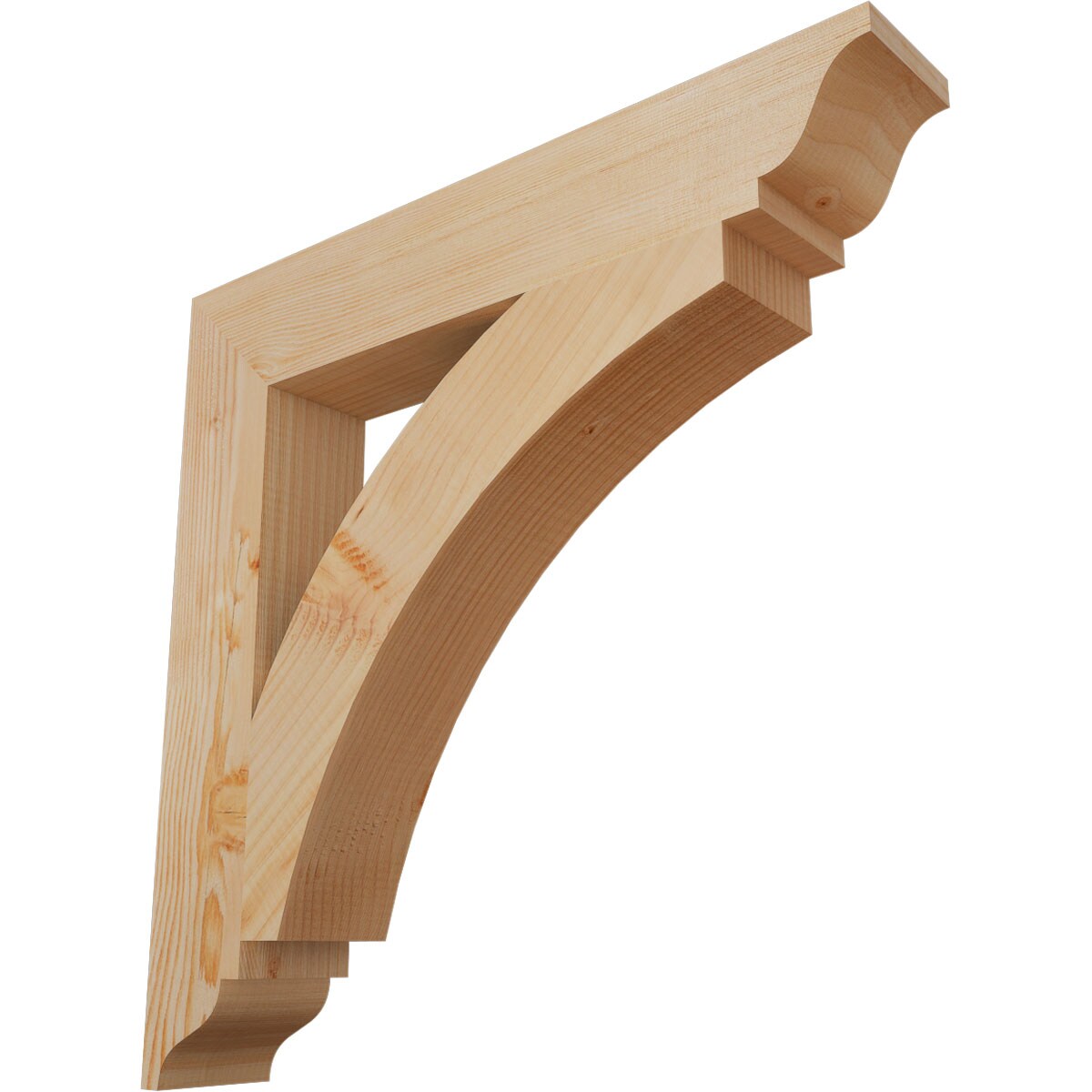 Ekena Millwork BKT04X24X24THR01SDF Thorton traditional smooth 3-1/2-in x 24-in x 24-in Douglas fir Brown Wood Standard bracket
