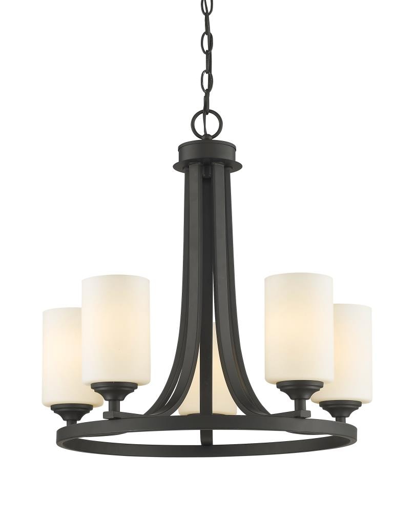 Z-Lite 435-5BRZ Bordeaux 5 -Light Matte Bronze Transitional For Use in Dining Rooms, Foyers, Kitchens, Living Rooms Chandelier