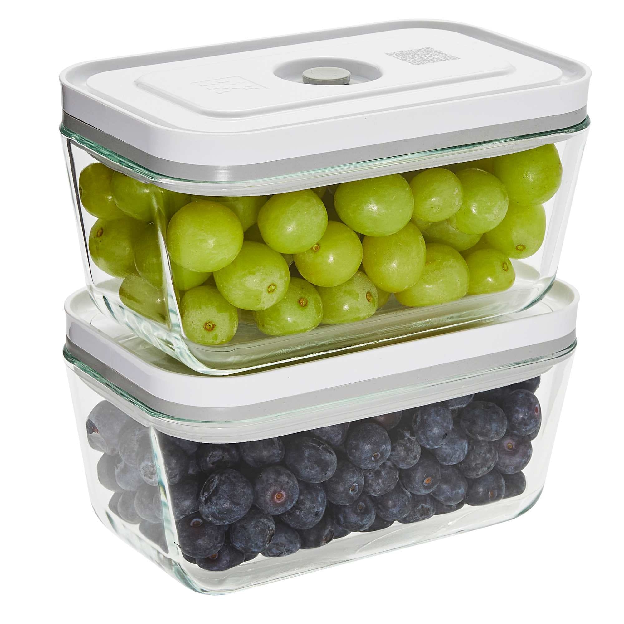  Fresh and Save 2Piece Medium Glass Vacuum Sealer Food Storage Container with Airtight Lids