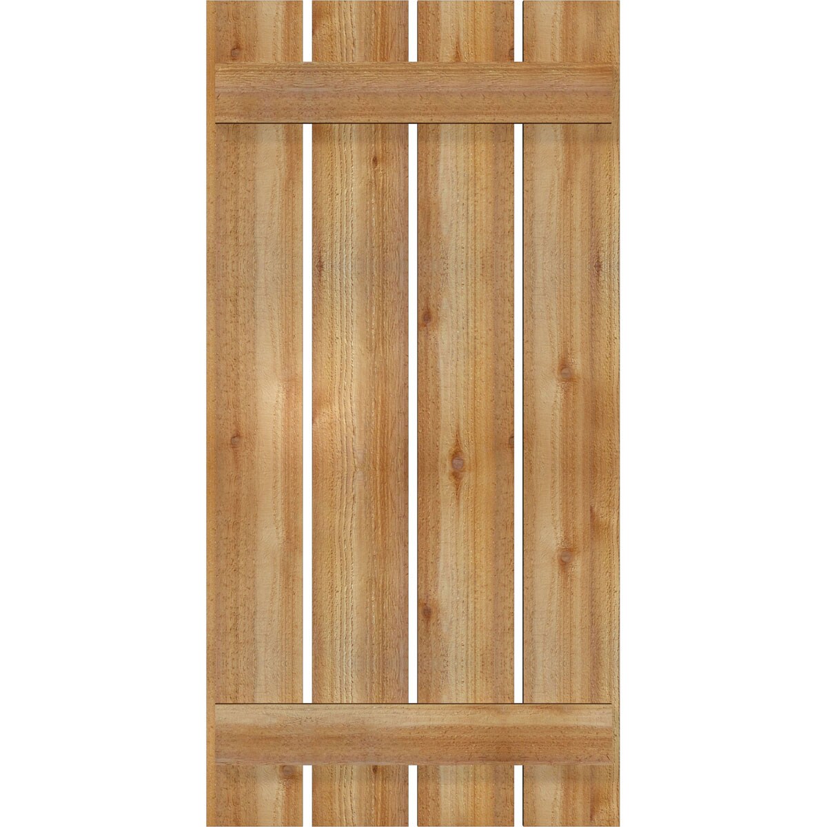 Ekena Millwork RBS06S23X046RWR 23-in W x 46-in H Unfinished Paintable/Stainable Board and batten Spaced Wood Exterior Shutters ( 2 -Pack )