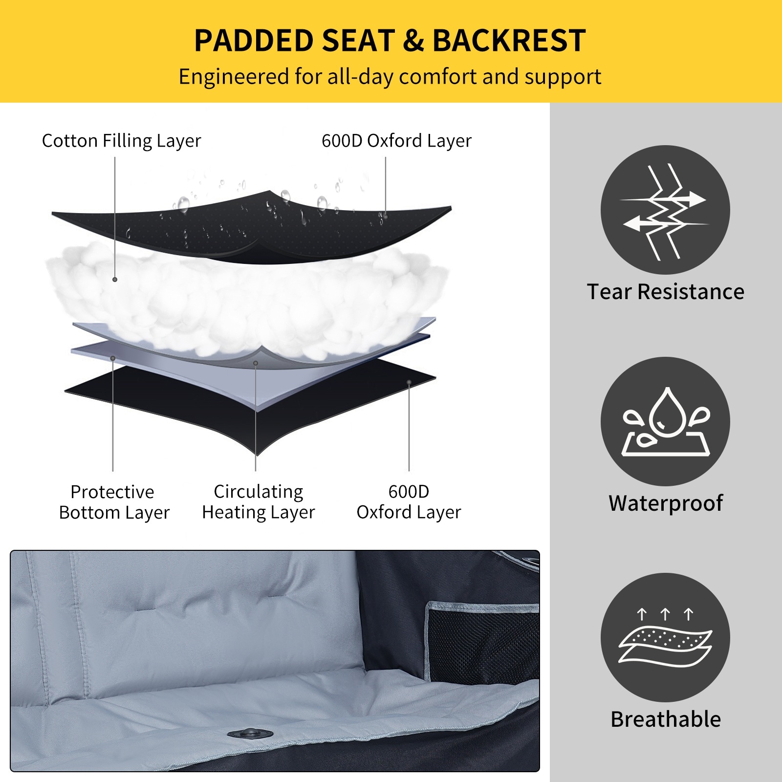 DOCRED JRSRY-16-BKGY-LS02 Beach-Camping-Chairs - View #6