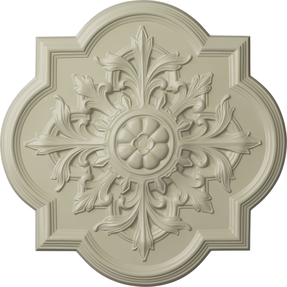 Ekena Millwork CM34BOCYF Bonetti 31.25-in W x 31.25-in L Painted Clear Yellow Polyurethane Whole Ceiling Medallion