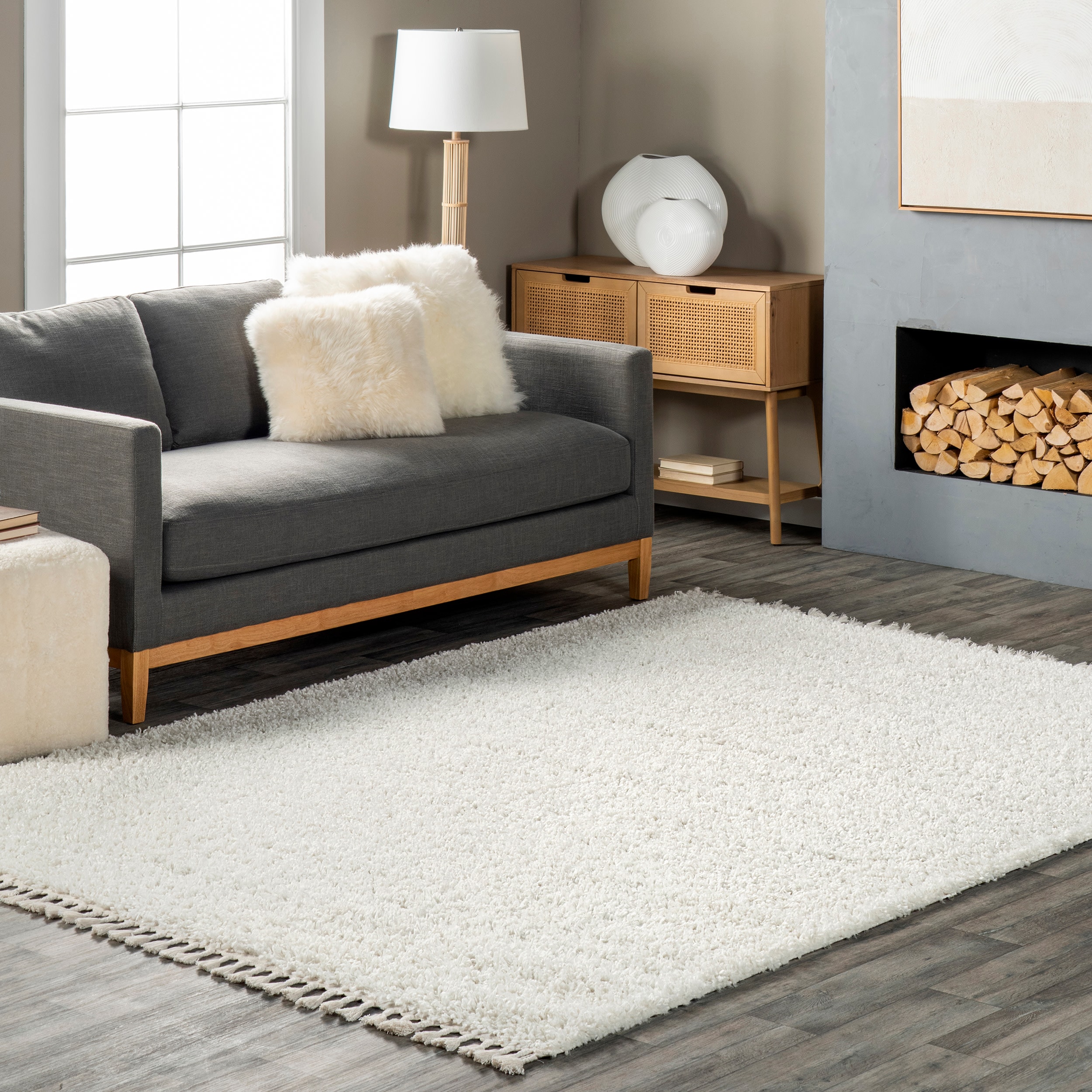 nuLOOM 9 X 12 (ft) Ivory Indoor Solid Area Rug in the Rugs department at