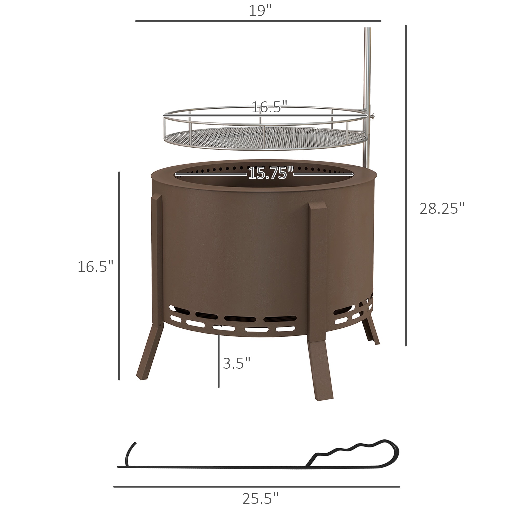 Maocao Hoom JL174306 Outdoor-Woodburning-Firepits - View #2