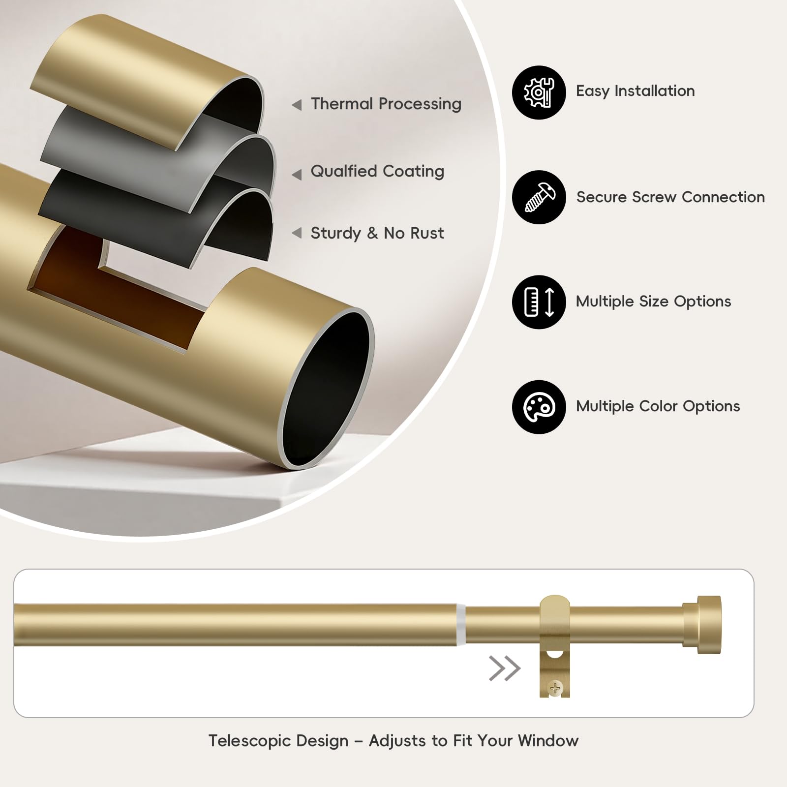 LAIFUCAM LLA0811J485 Curtain-Rods - View #5