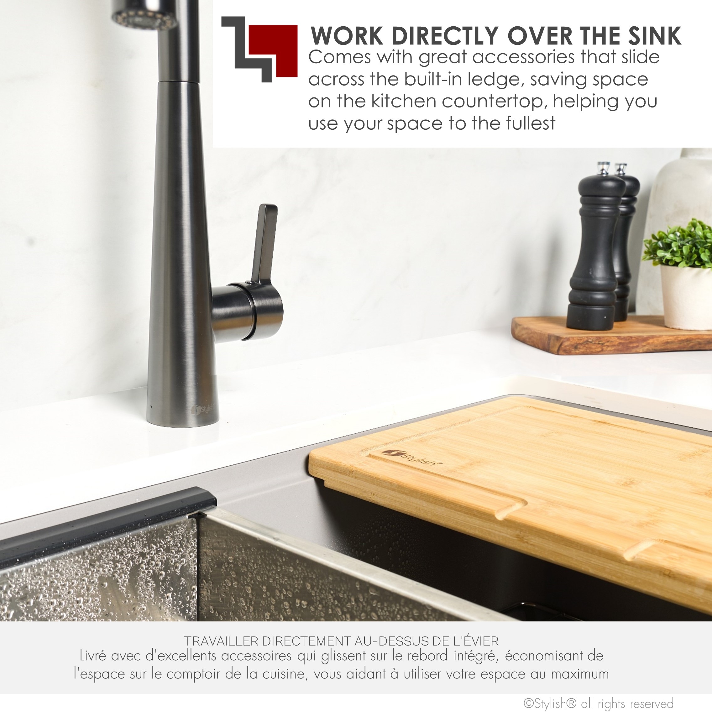 Stylish S-830WL Kitchen-Sinks - View #9