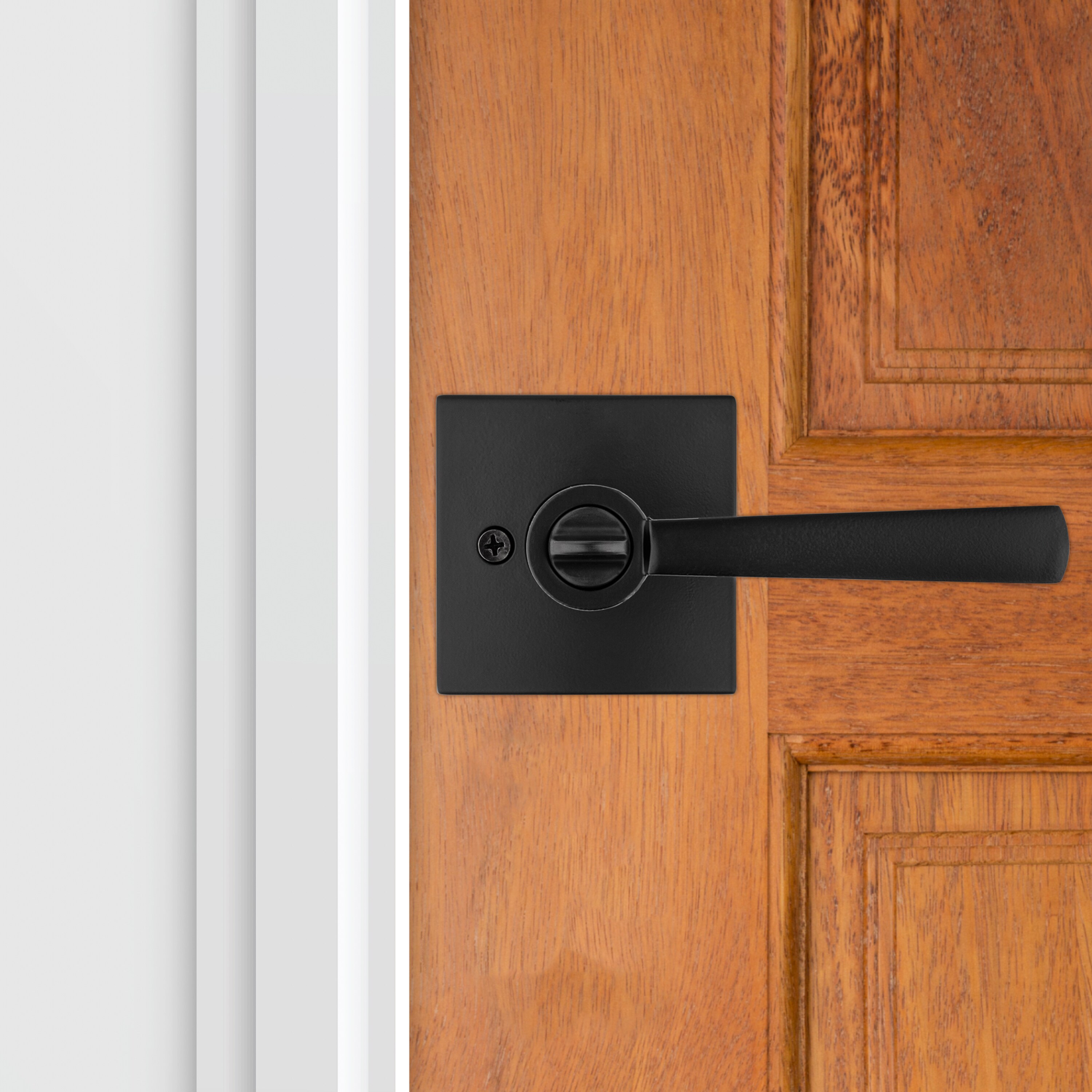 Baldwin Prestige Spyglass Matte Black Exterior Keyed Entry Door Handle ...