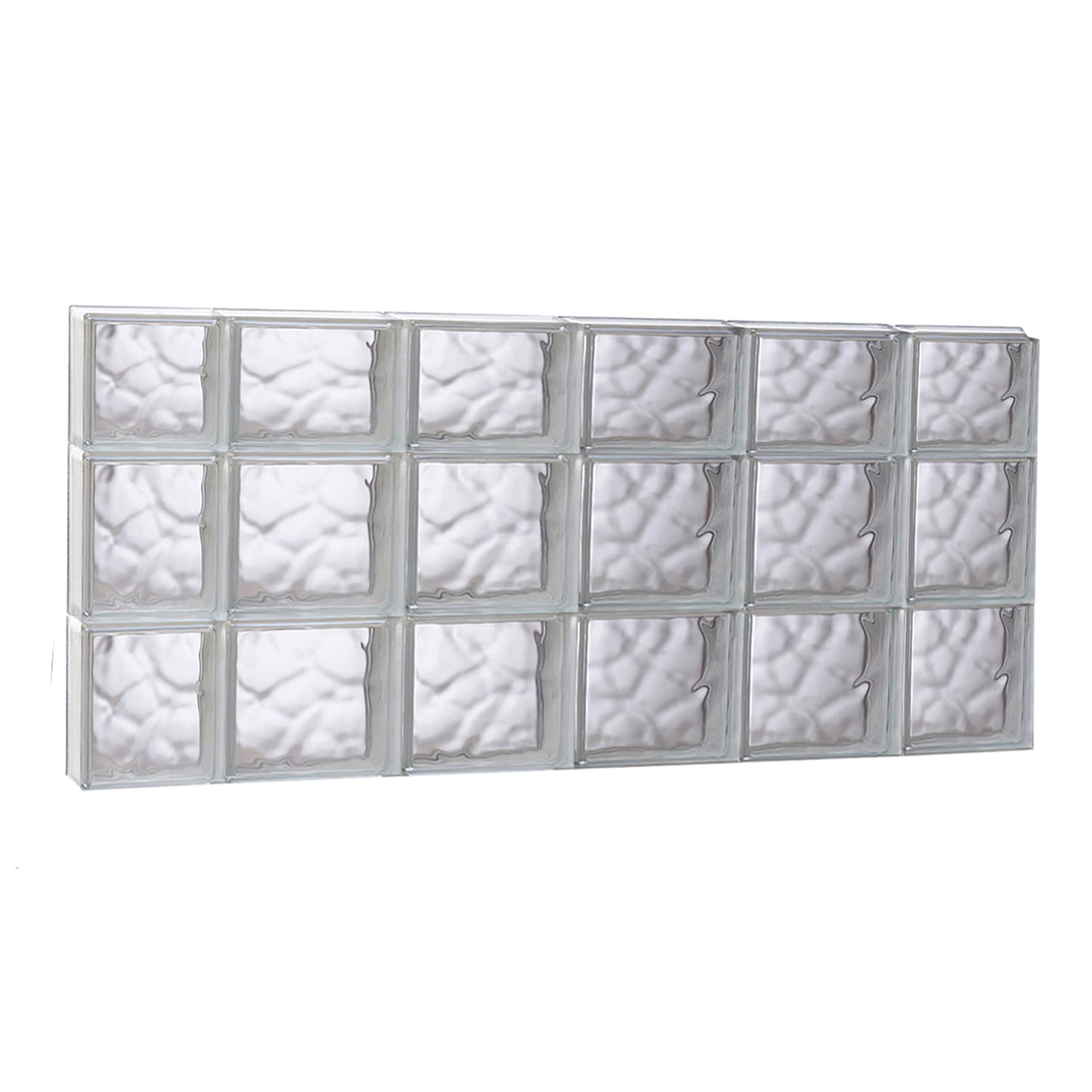 REDI2SET S4422DC Wavy Glass 42-1/2-in x 21-1/4-in Frameless Replacement Glass Block Window