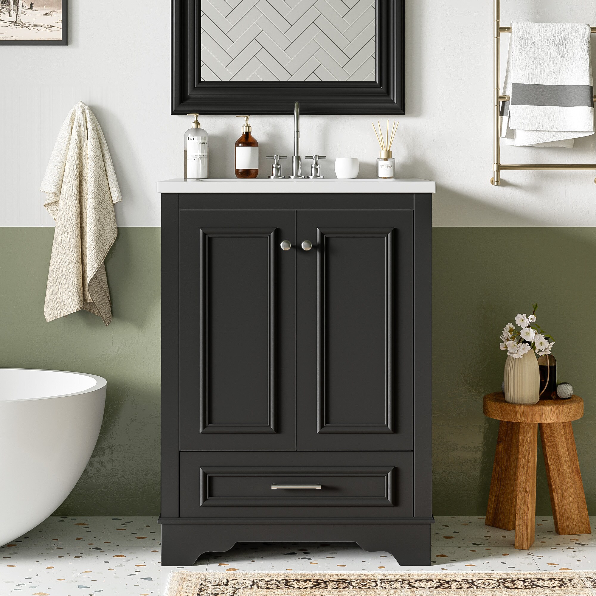 Aortzio HM-BA124-BLACK Bath-Vanity-Combo - View #2