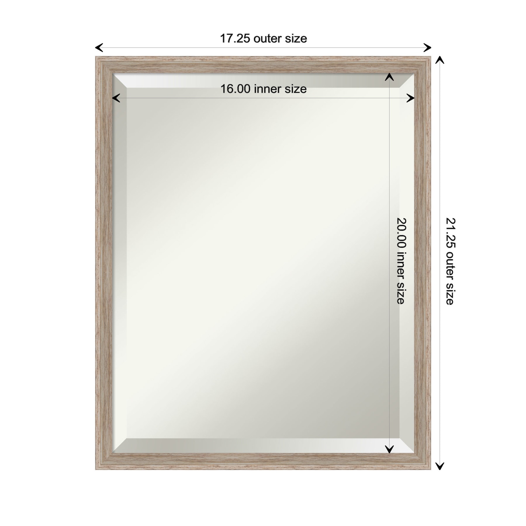 Amanti Art Hardwood Frame 17.25-in W x 21.25-in H Matte White Rectangular Framed  Bathroom Vanity Mirror in the Bathroom Mirrors department at Lowes.com