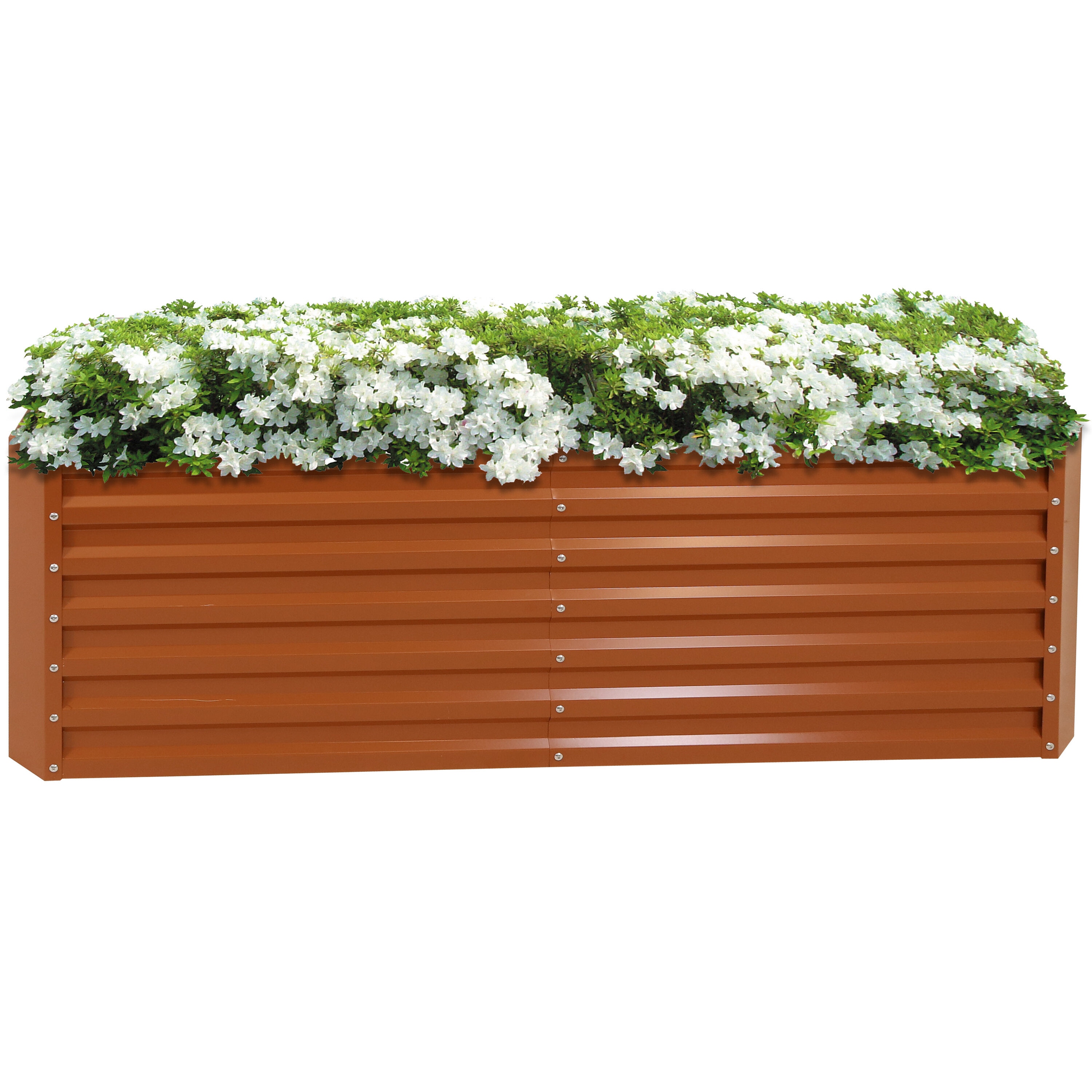 Sunnydaze Decor HST-777 35.5-in W x 71-in L x 23.5-in H Elevated Brown Galvanized Metal Raised Garden Bed