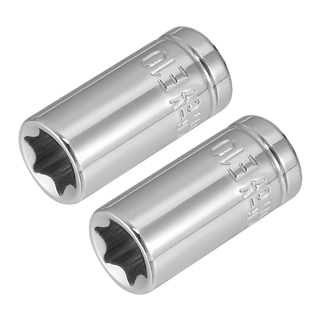 Unique Bargains 2pcs 1/4-Inch Drive E10 External Torx Shallow Socket Cr-V Steel