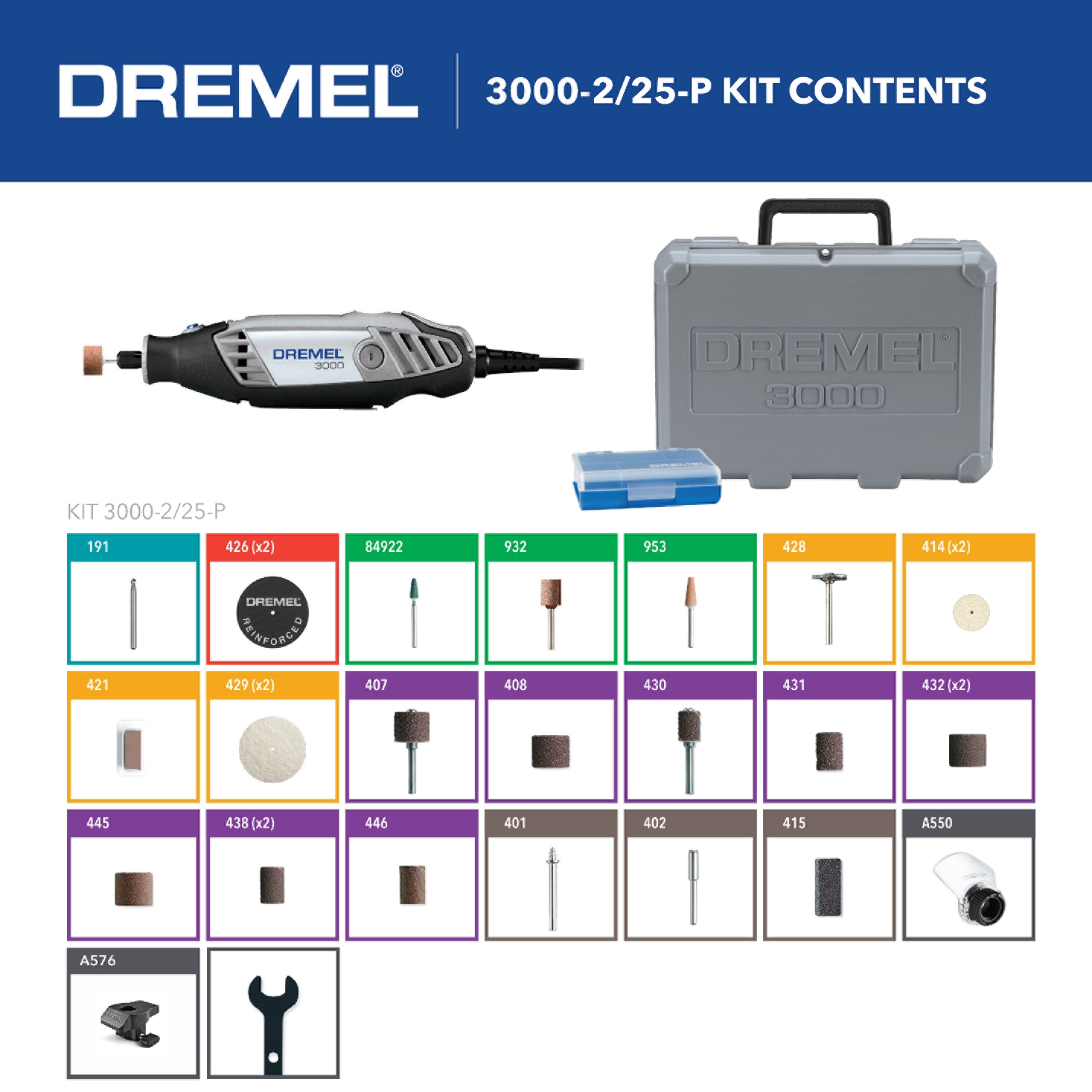 Dremel 3000-2/25-P Variable Speed Corded 1.2-Amp Multipurpose