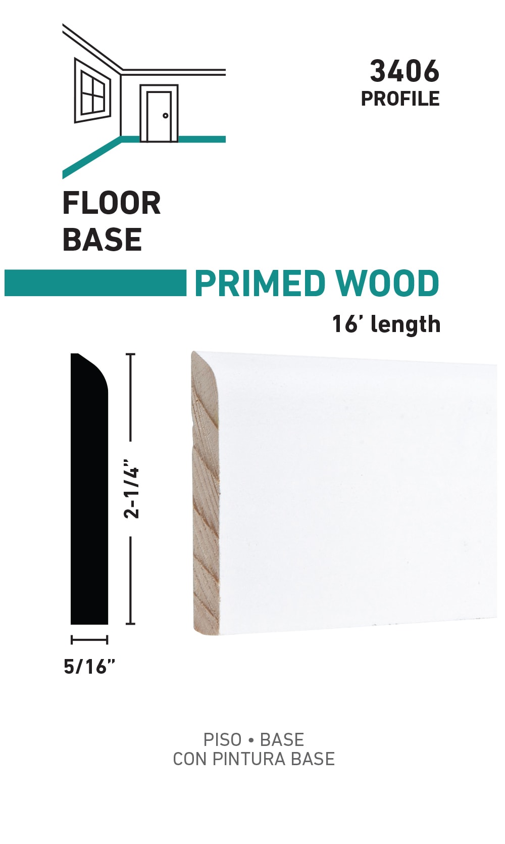 RELIABILT L043406216 Baseboard-Moulding - View #3