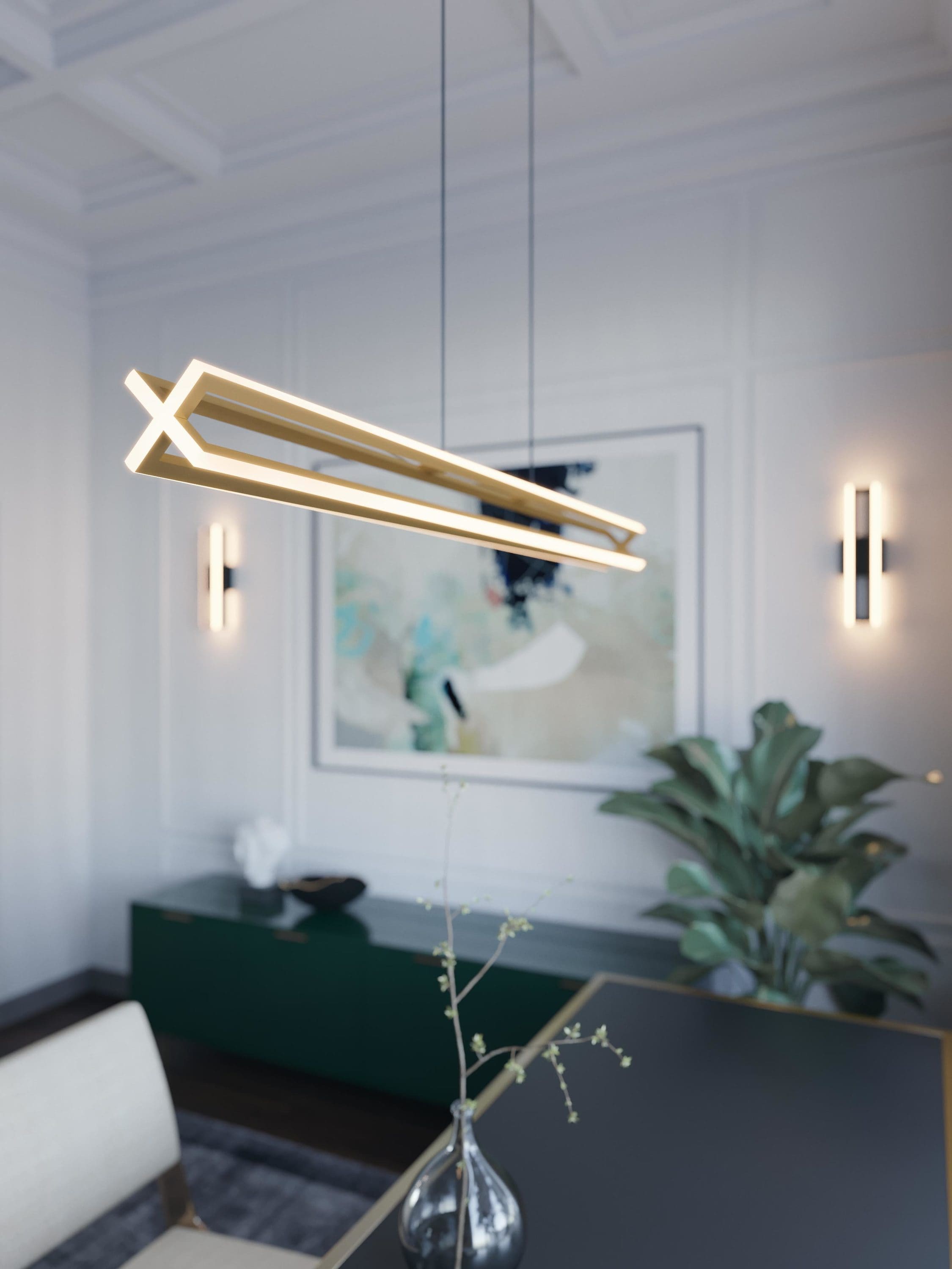 Cass Black Steel 48" LED Linear Pendant Light