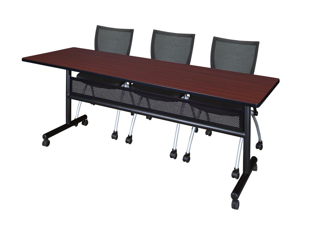 Regency MKFTM8424MH09BK Training Brown 4-Person Training Table (84-in W x 29-in H)