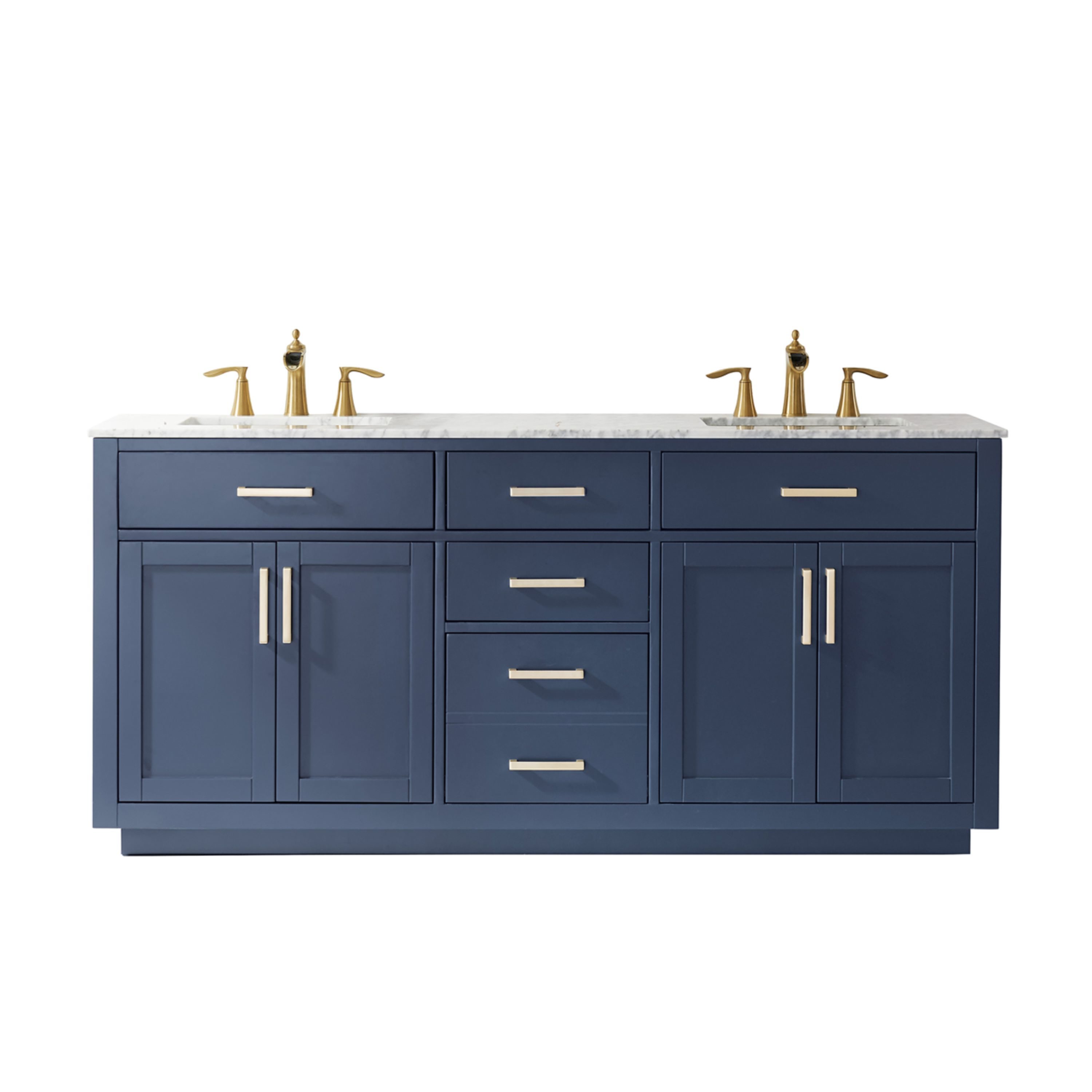Altair 531072-RB-CA-NM Ivy 72-in Royal Blue Undermount Double sink Bathroom Vanity with Carrara White Marble Top