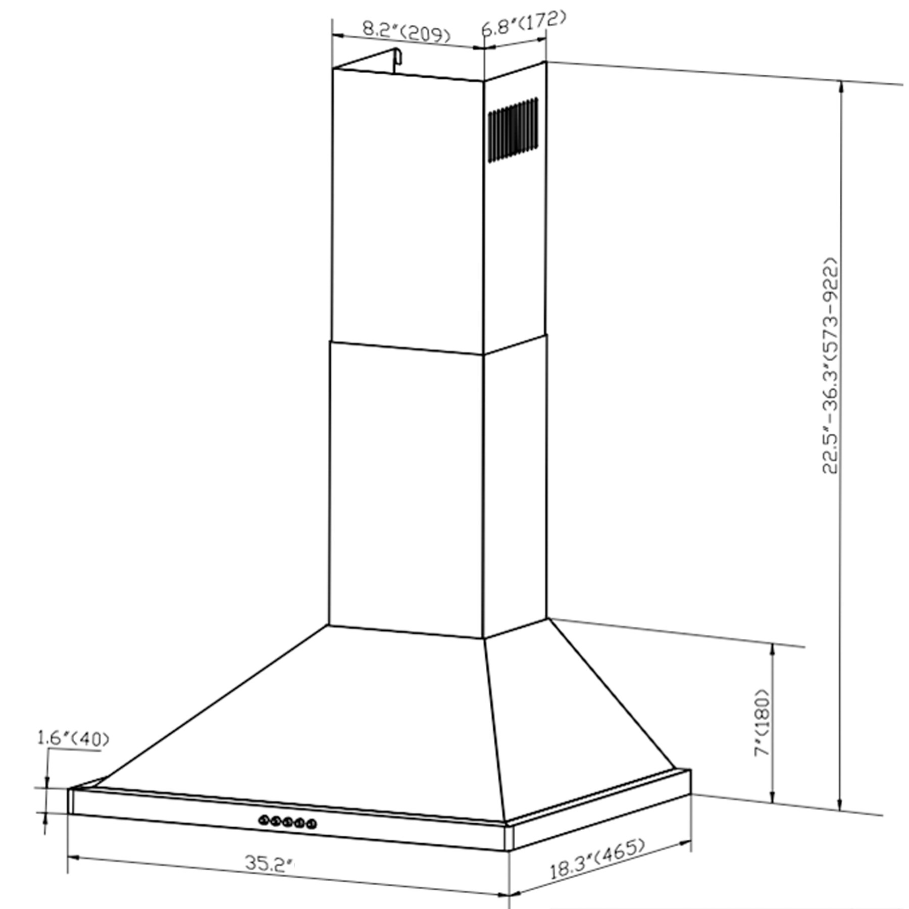 AKDY RH0420 Wall-Mounted-Range-Hoods - View #8