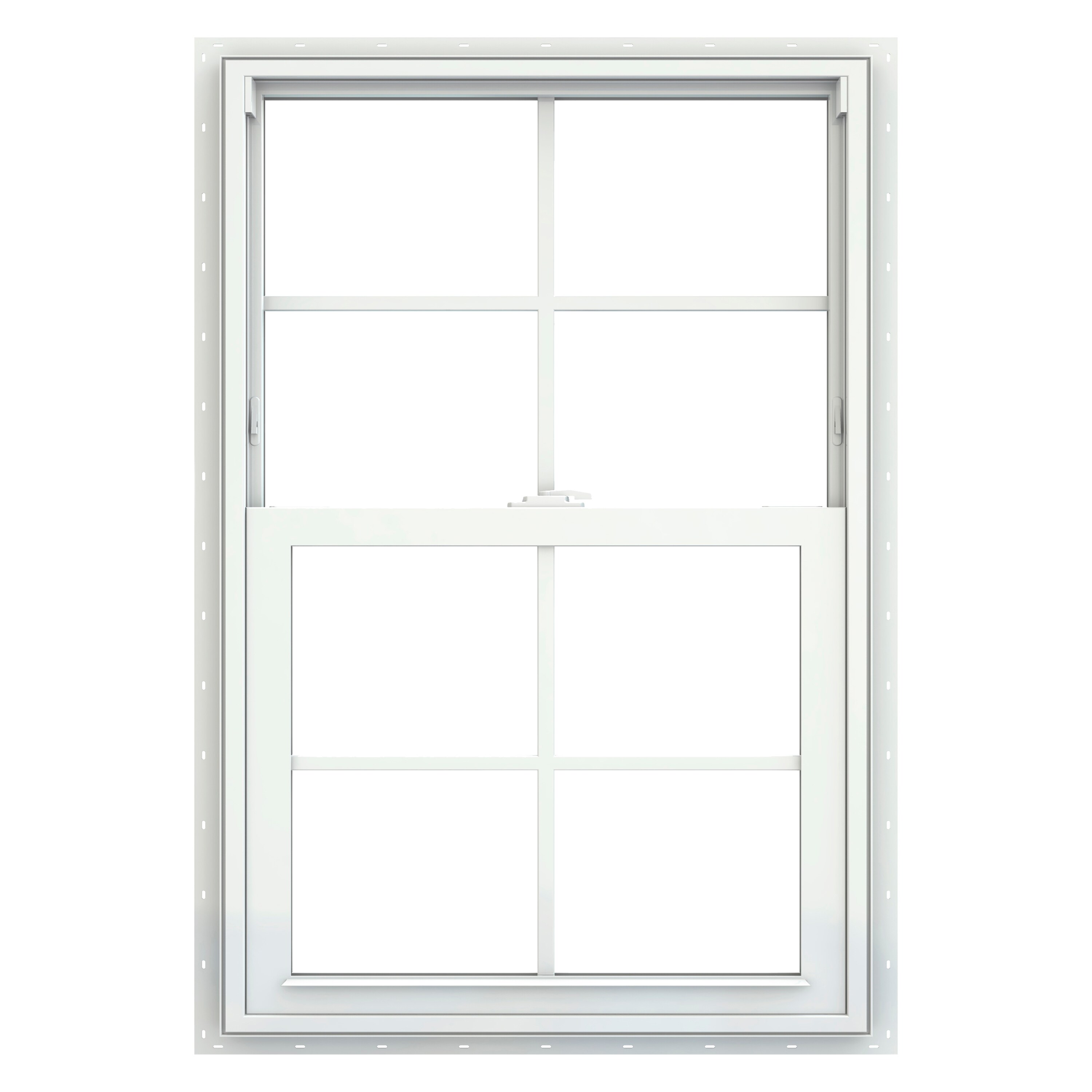 JELD-WEN Premium Atlantic Vinyl New Construction White Vinyl Low-e ...