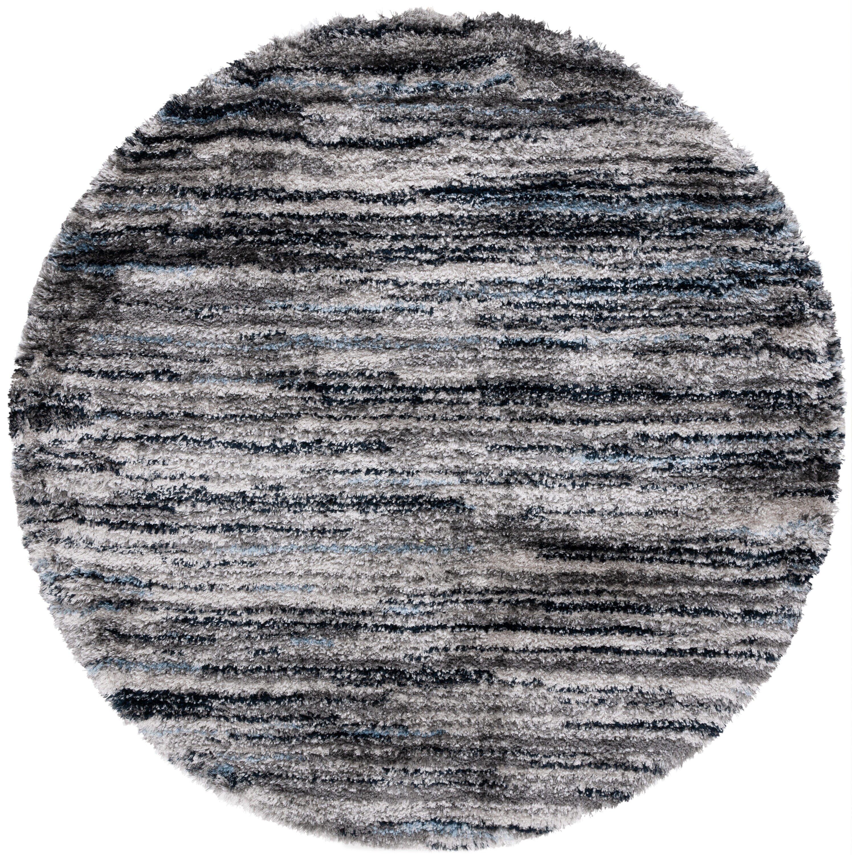 Safavieh CLD111F-7R 7 x 7 (ft) Loomed Polyester Gray/Blue Round Indoor Ombre Mid-Century Modern Area rug